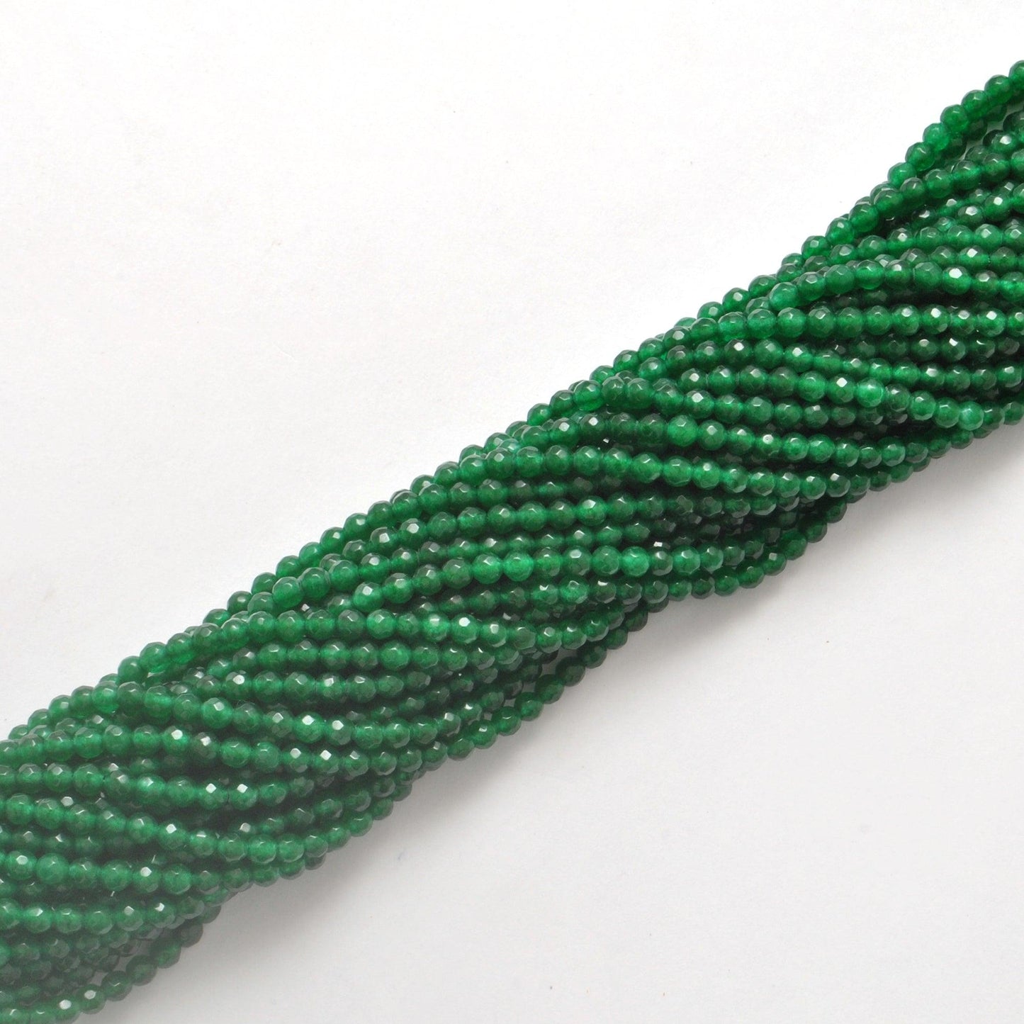 Green Quartz Faceted Round Gemstone Beads 4mm 15" Strand - Kanika Creations