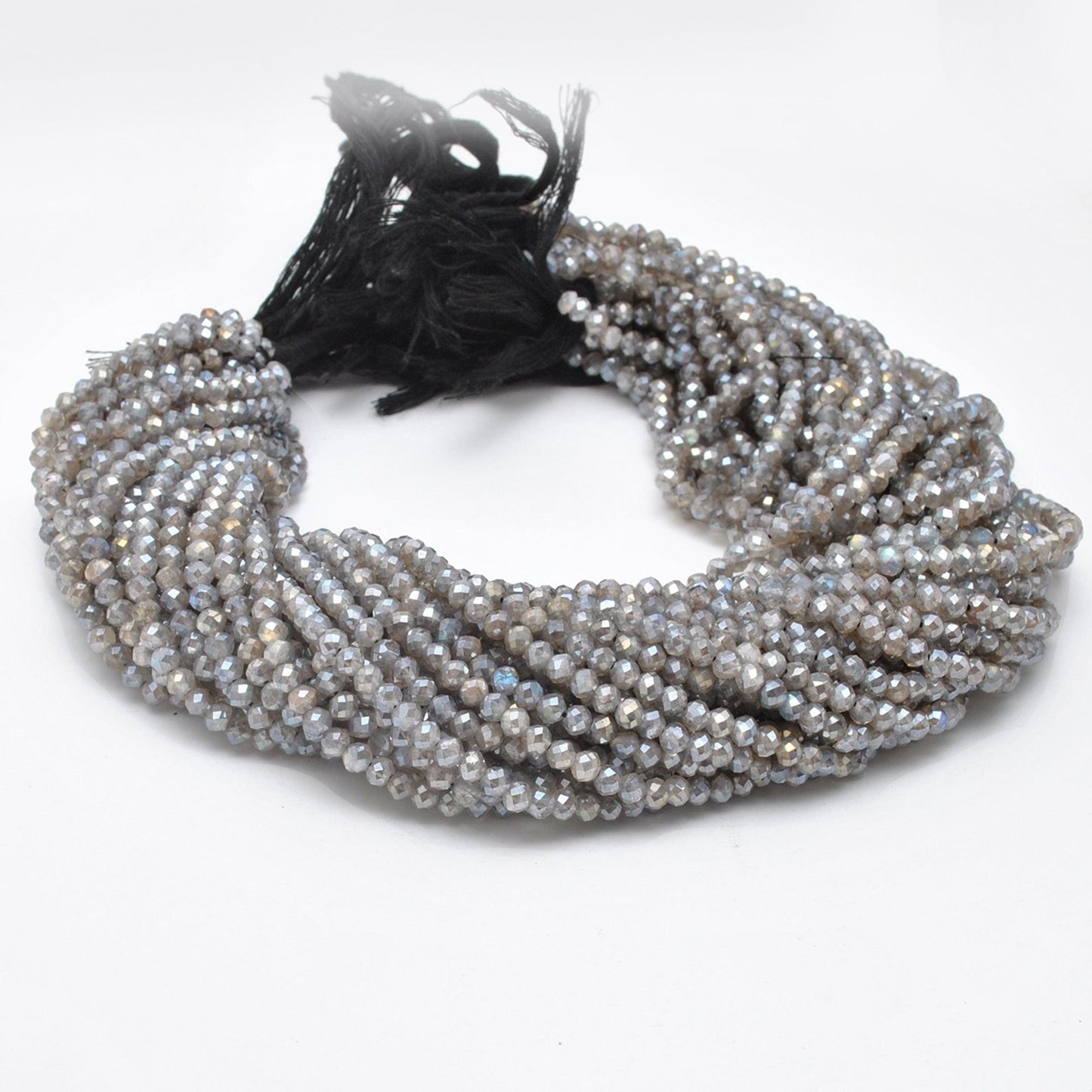 Labradorite Faceted Round Gemstone Beads 4mm 13" Strand - Kanika Creations