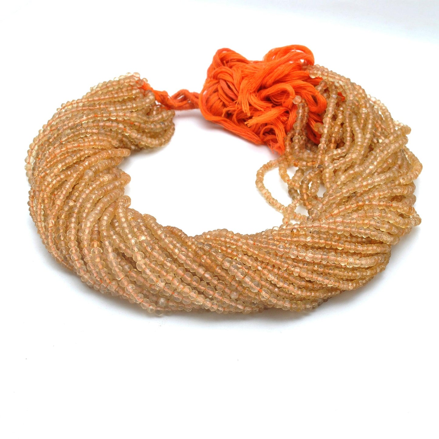 Natural Citrine Rondelle Faceted Gemstone Beads 3-3.5mm 13" Strand