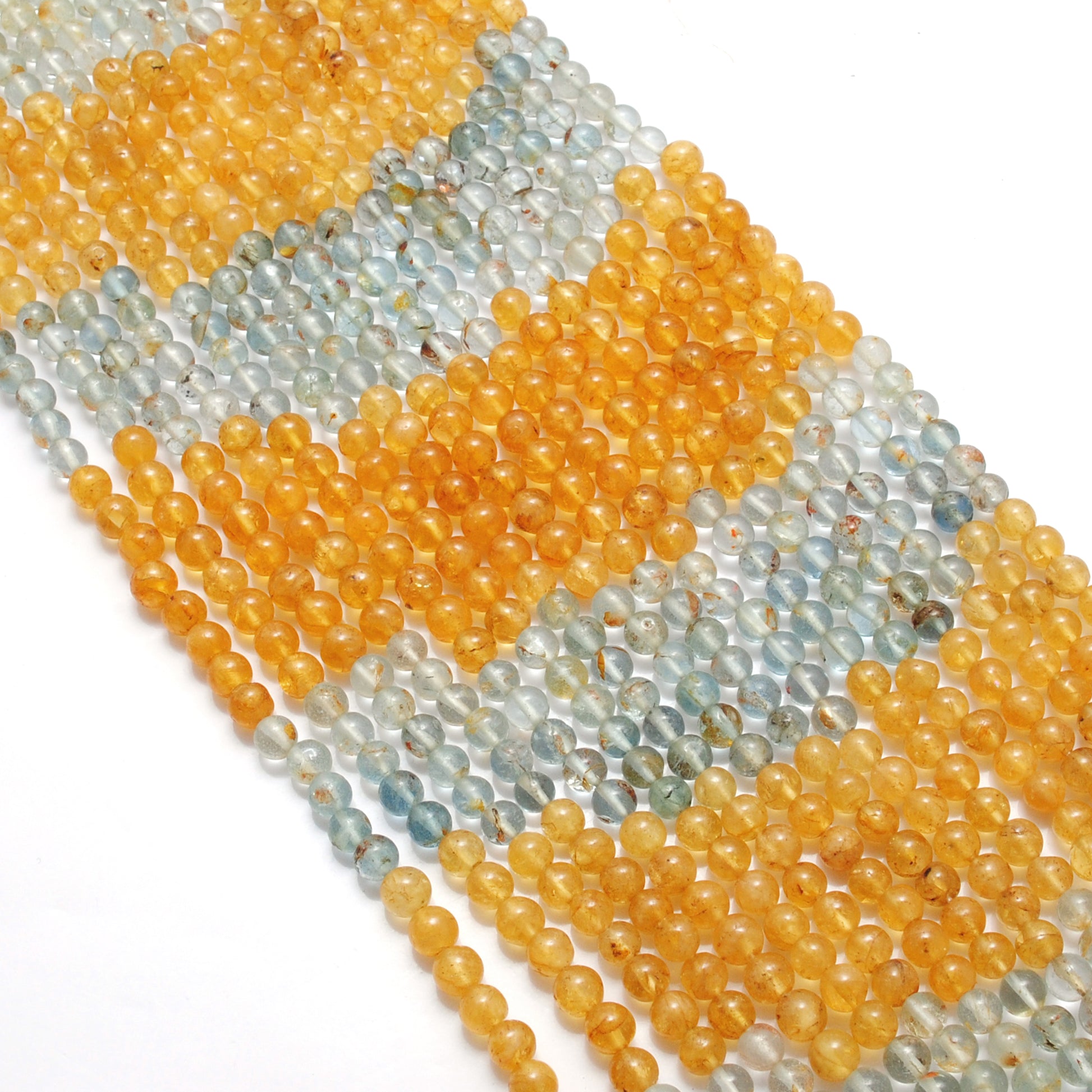 Natural Aquamarine Gemstone Beads, 4.5–5mm Round, 15" Strand for Jewelry – Kanika Creations - Kanika Creations