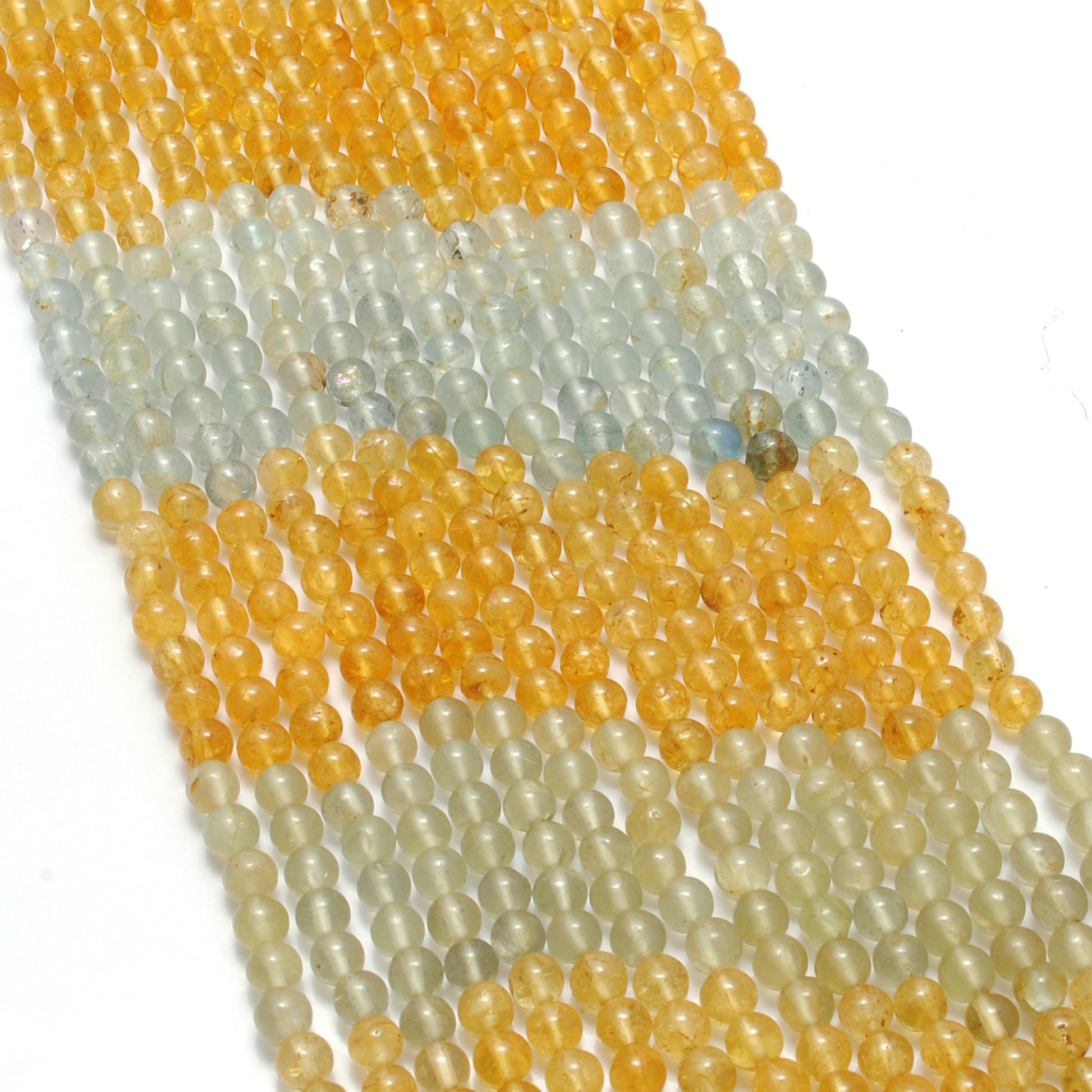 Natural Aquamarine Gemstone Beads, 4.5–5mm Round, 15" Strand for Jewelry – Kanika Creations - Kanika Creations