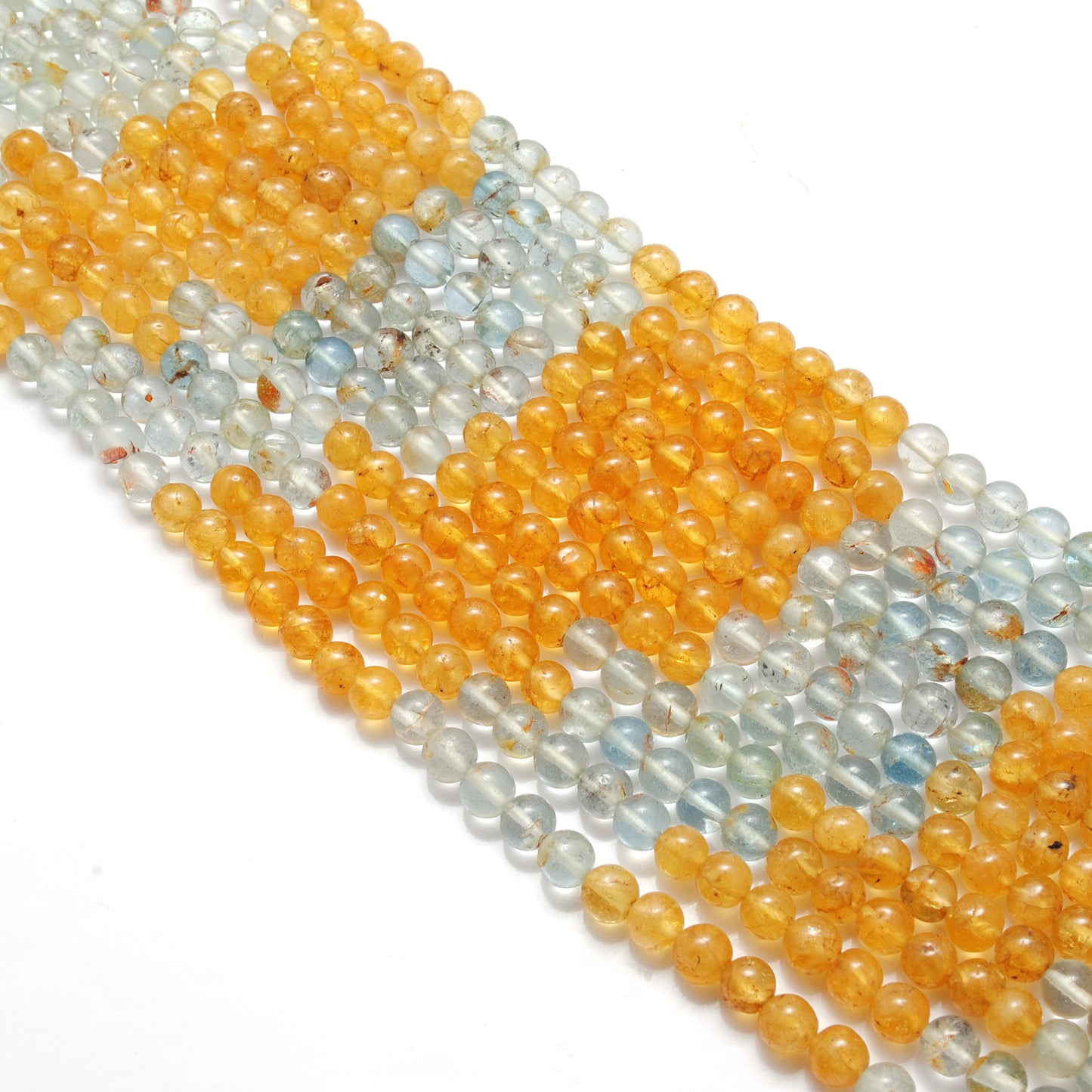 Premium Aquamarine Round Beads, 5mm Gemstone Bead, 15” Strand for Jewelry Making – Kanika Creations - Kanika Creations