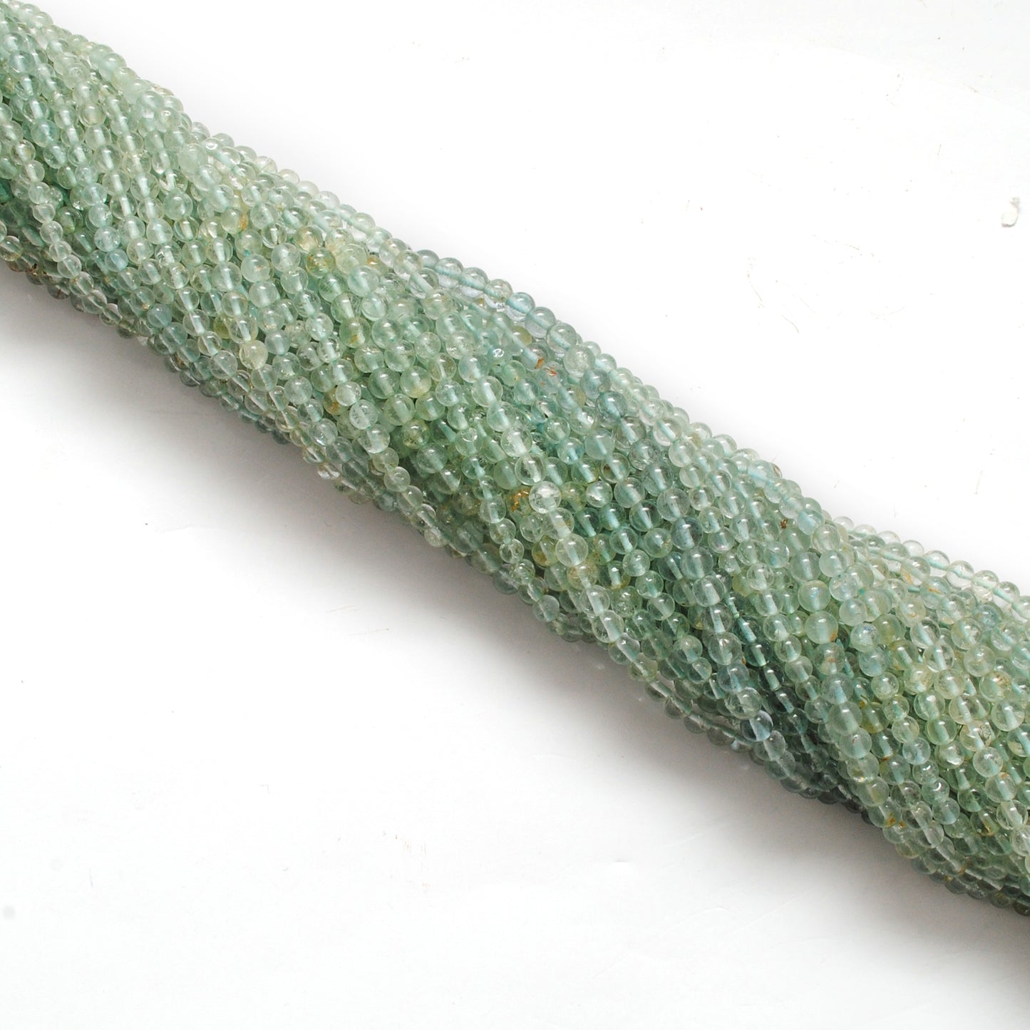3-3.5 mm Natural Aquamarine Round Gemstone Beads – 15.5" Strand – DIY Jewelry Making - Kanika Creations