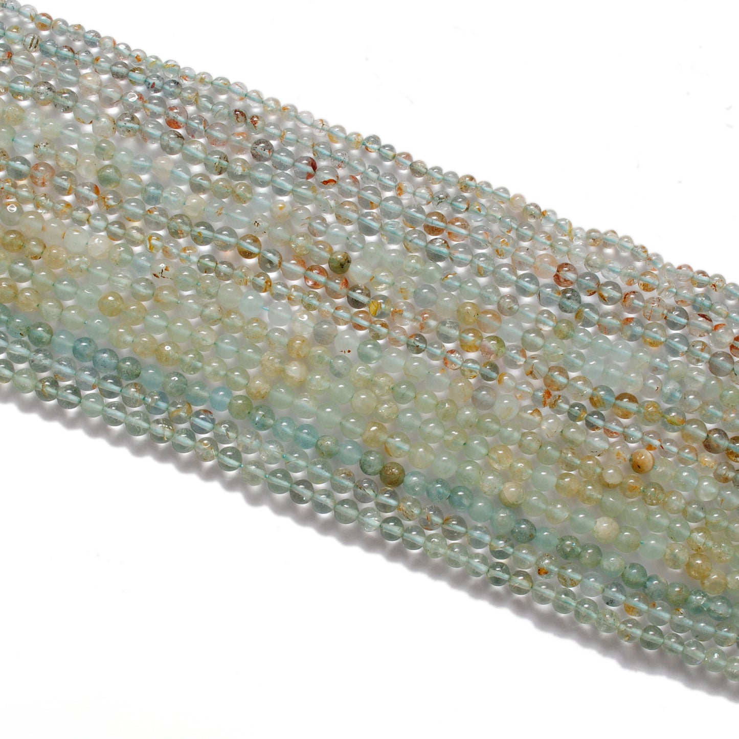Natural Aquamarine Round Gemstone Beads, 4-5mm – 15" Strand – Handmade Jewelry - Kanika Creations