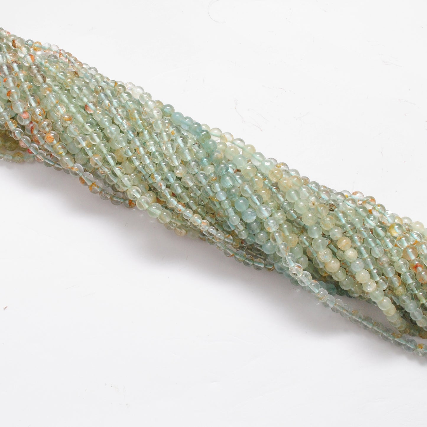 Natural Aquamarine Round Gemstone Beads, 4-5mm – 15" Strand – Handmade Jewelry - Kanika Creations