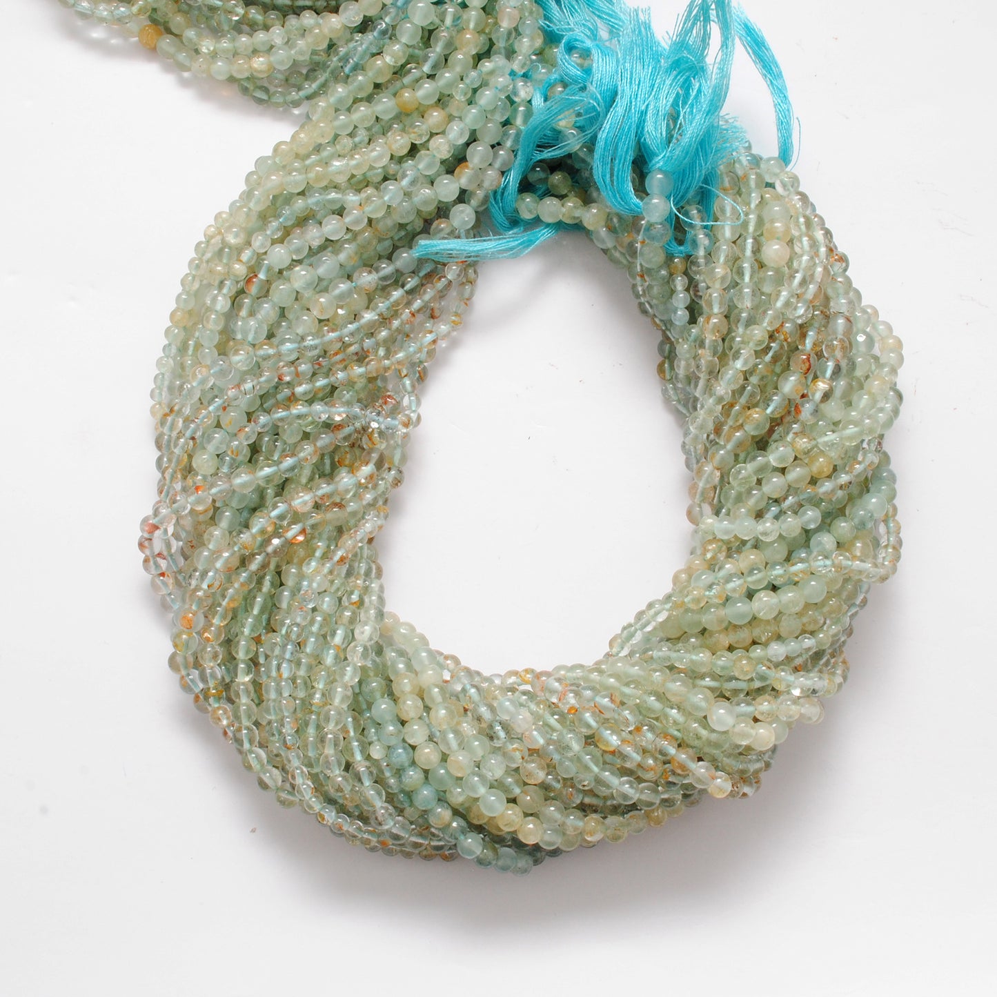 Natural Aquamarine Round Gemstone Beads, 4-5mm – 15" Strand – Handmade Jewelry - Kanika Creations