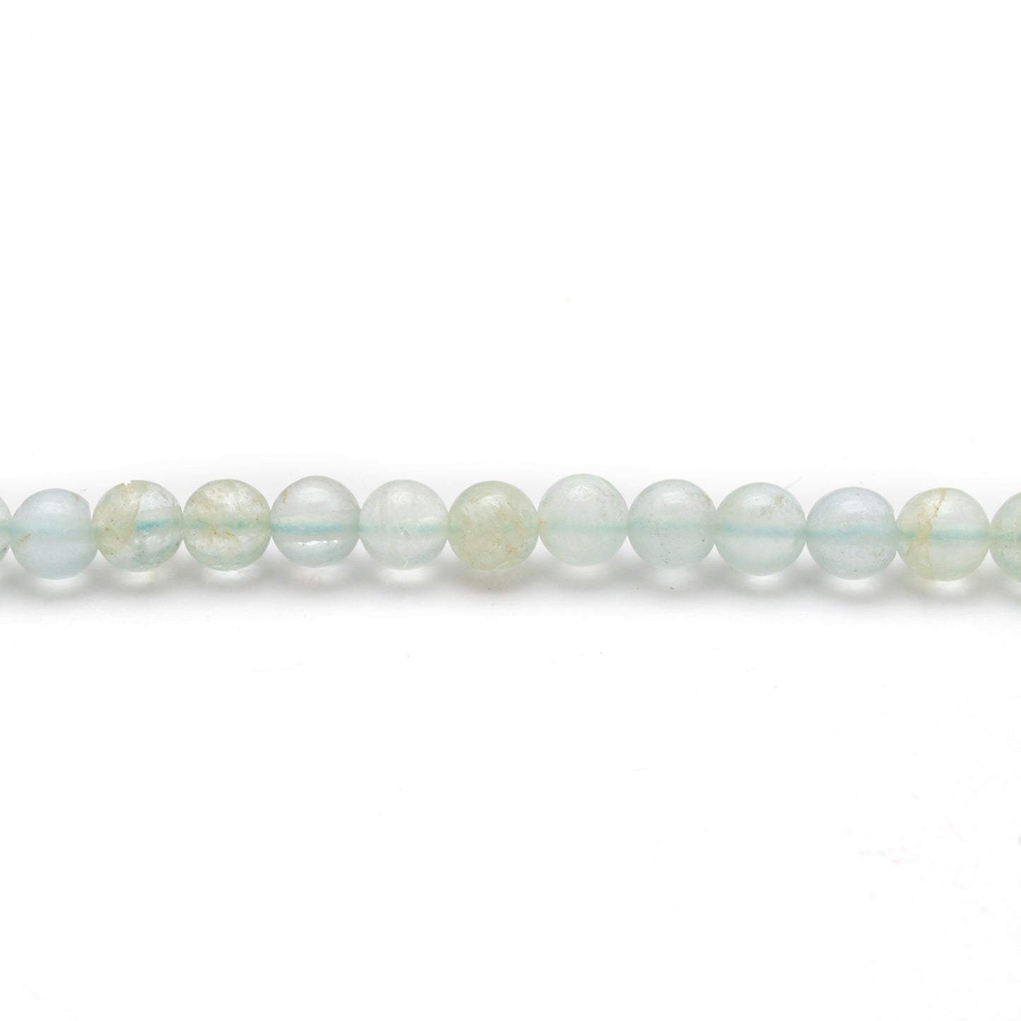 Natural Aquamarine Round Gemstone Beads, 4-5mm – 15" Strand – Handmade Jewelry - Kanika Creations