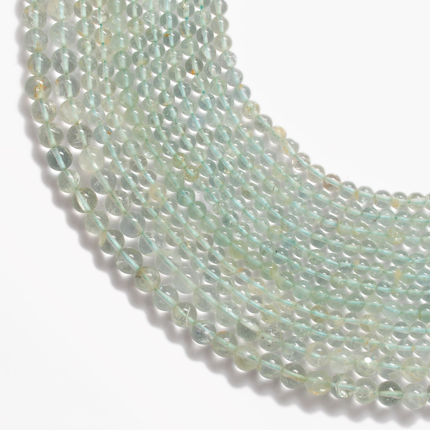 Natural Aquamarine Round Gemstone Beads, 4-5mm – 15" Strand – Handmade Jewelry - Kanika Creations