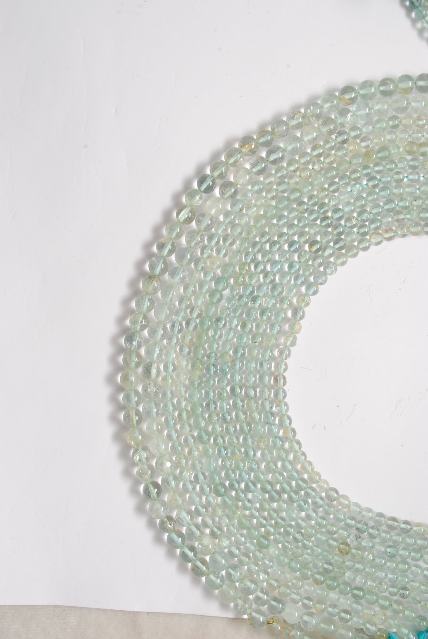 Natural Aquamarine Round Gemstone Beads, 4-5mm – 15" Strand – Handmade Jewelry - Kanika Creations