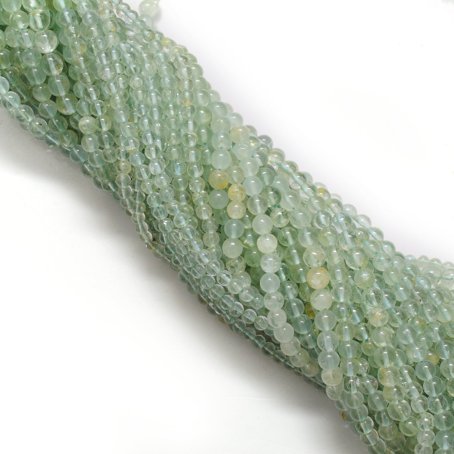 Natural Aquamarine Round Gemstone Beads, 4-5mm – 15" Strand – Handmade Jewelry - Kanika Creations