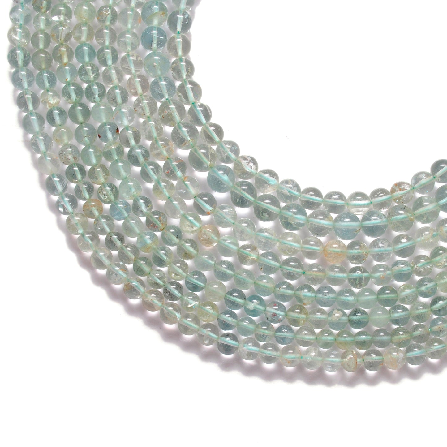 Premium Natural Aquamarine Beads – 6-6.5mm Round – 15" Strand for Jewelry Designers - Kanika Creations