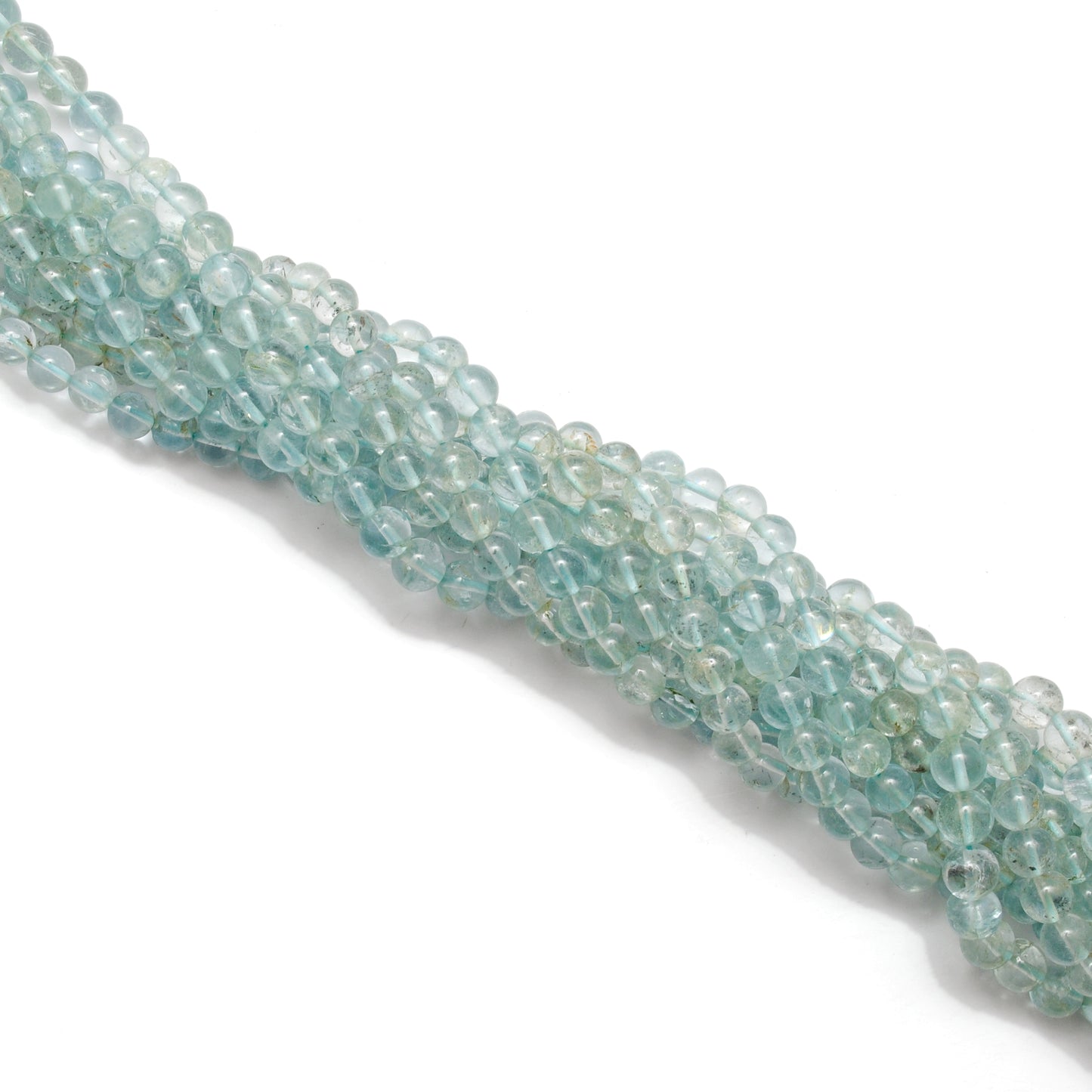 Premium Natural Aquamarine Beads – 6-6.5mm Round – 15" Strand for Jewelry Designers - Kanika Creations