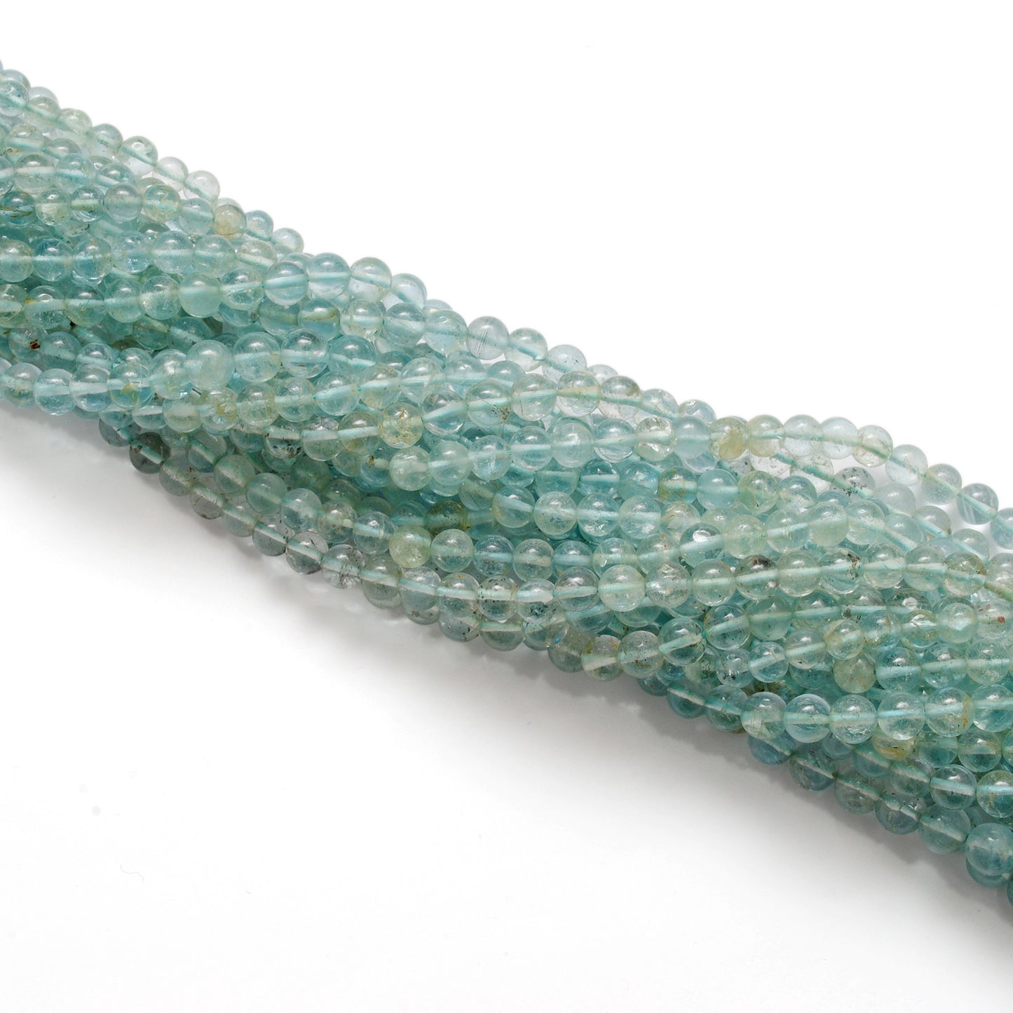 Premium Natural Aquamarine Beads – 6-6.5mm Round – 15" Strand for Jewelry Designers - Kanika Creations