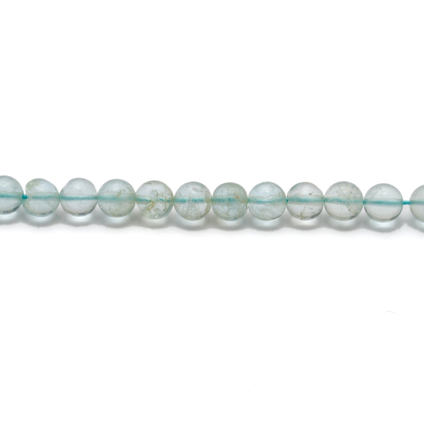 Premium Natural Aquamarine Beads – 6-6.5mm Round – 15" Strand for Jewelry Designers - Kanika Creations