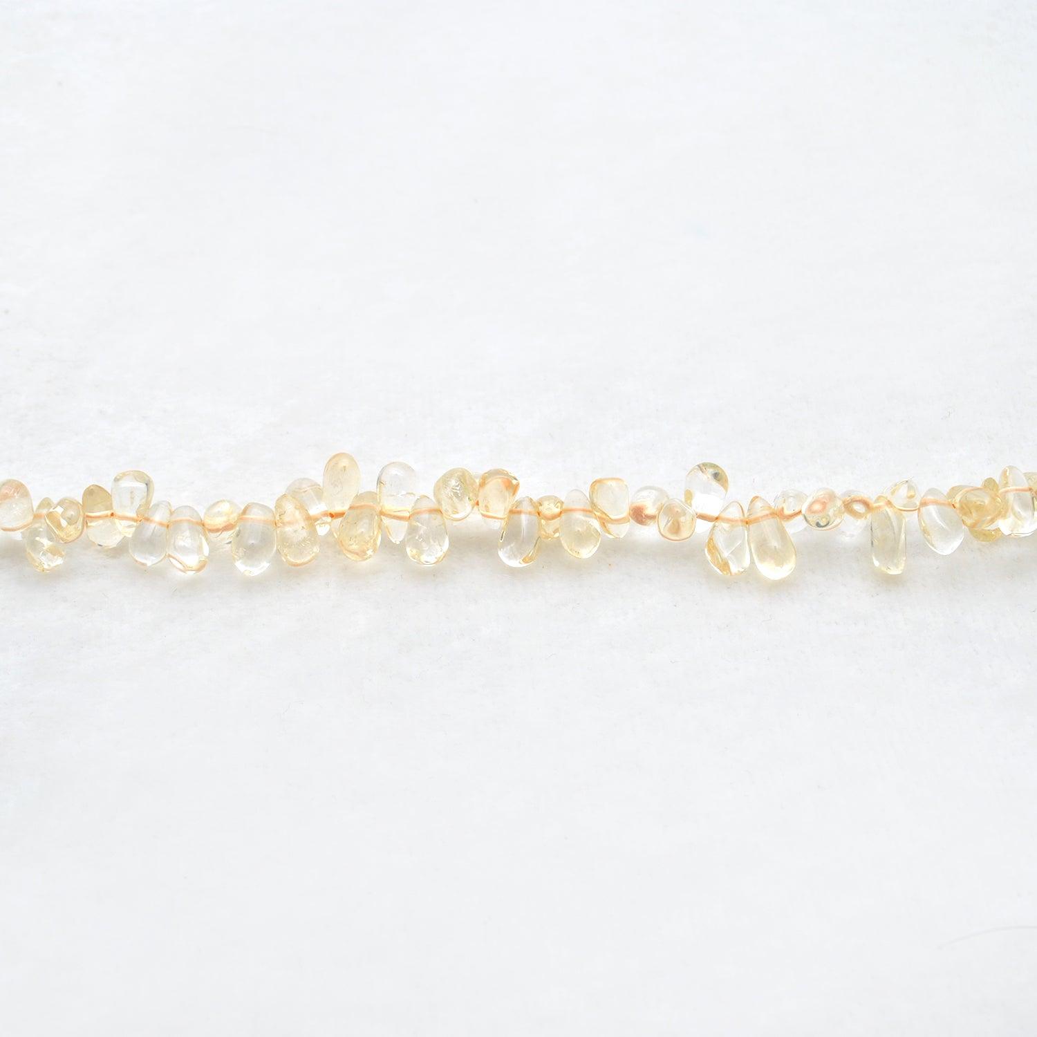Natural Citrine Plain Teardrop Shape Gemstone 16 inch Strand - Kanika Creations