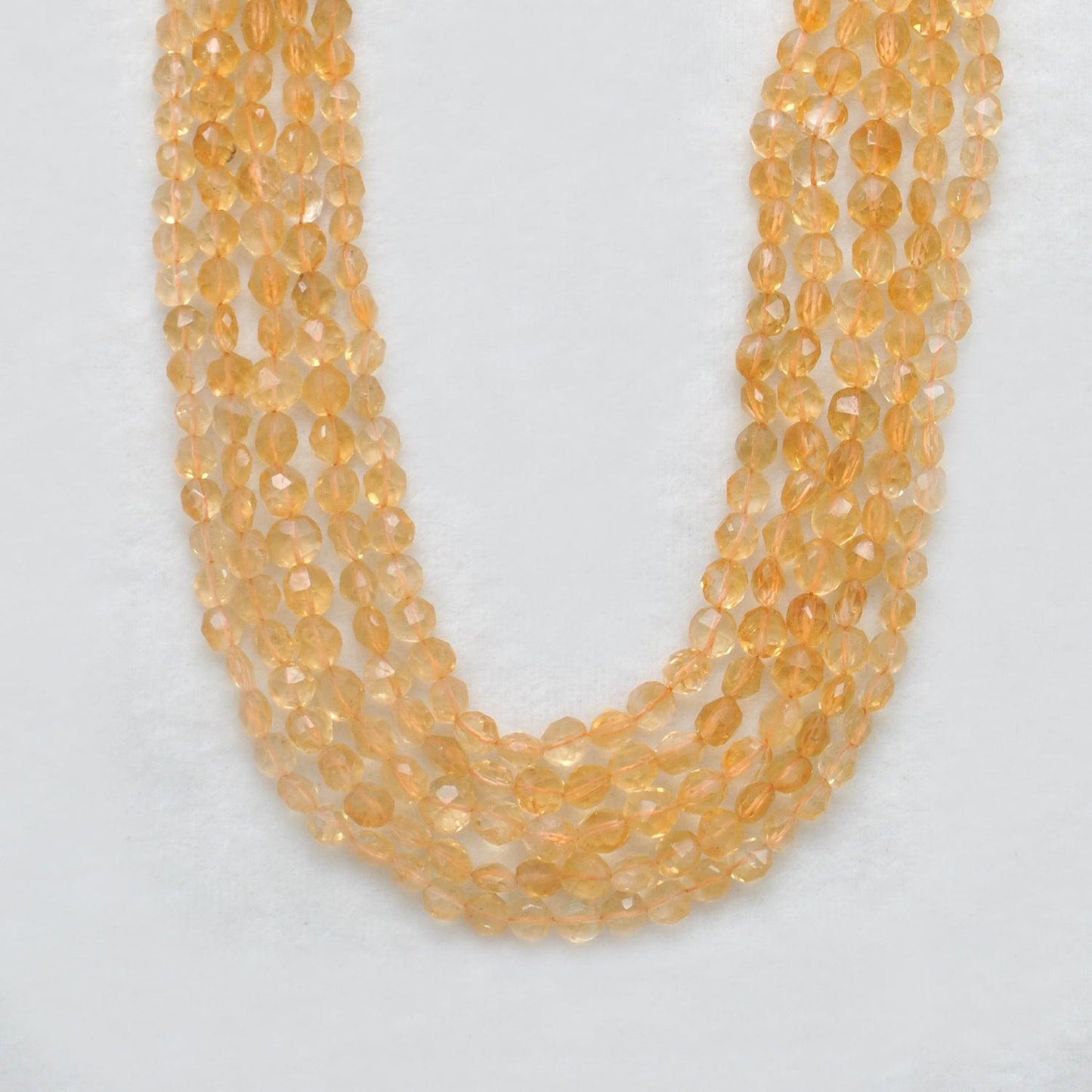 Natural Citrine Faceted Coin Shape Gemstone 14 inch Strand - Kanika Creations