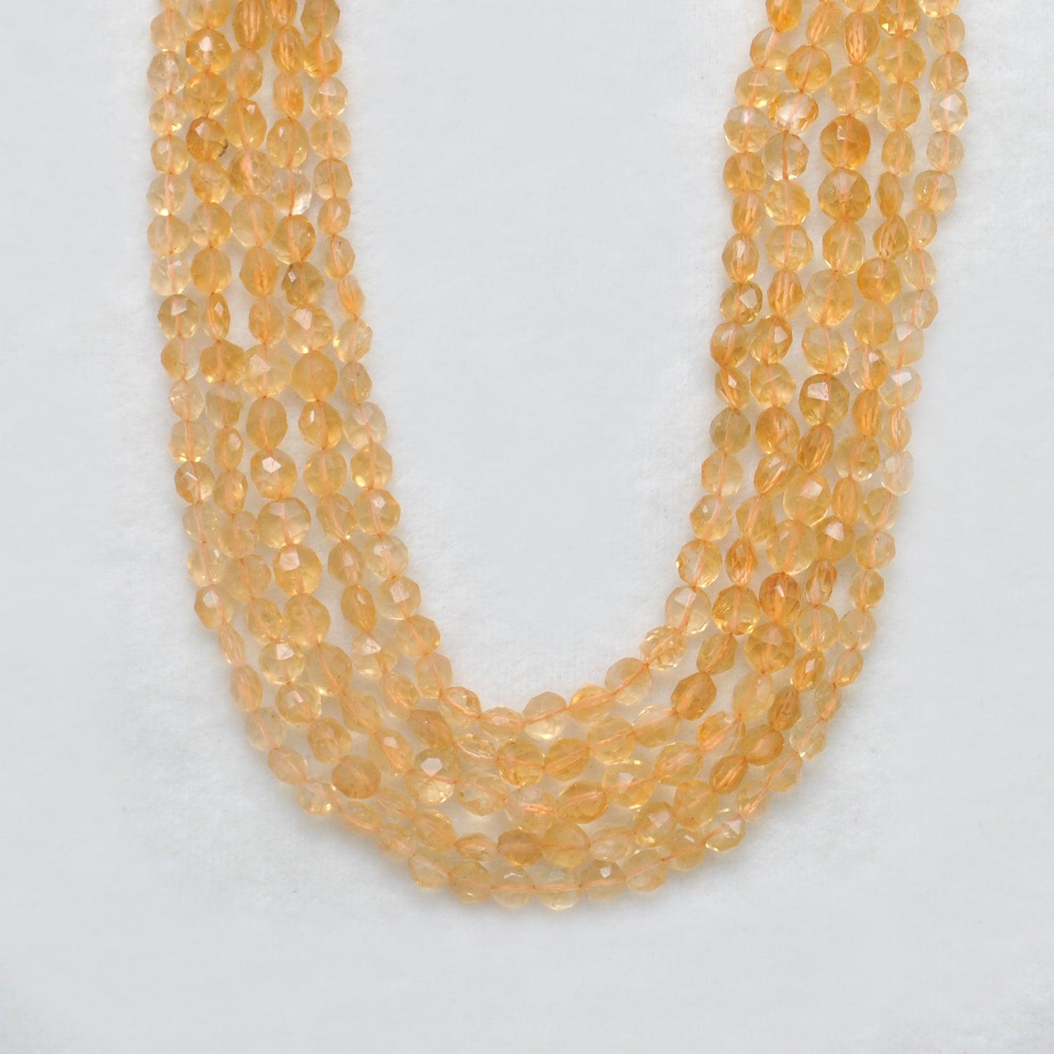 Natural Citrine Faceted Coin Shape Gemstone 14 inch Strand - Kanika Creations