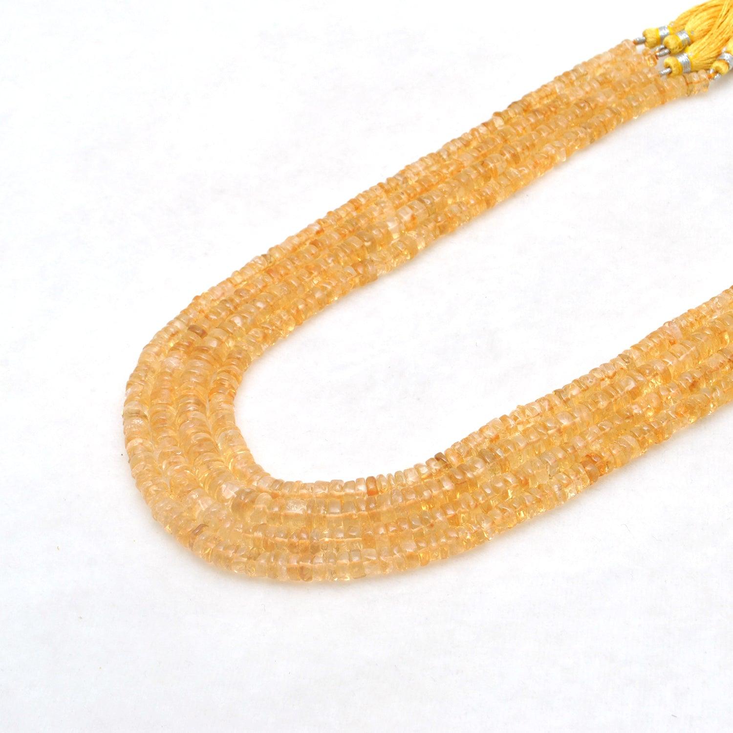 Natural Citrine Plain Tyre Shape Gemstone 16" Strand - Kanika Creations