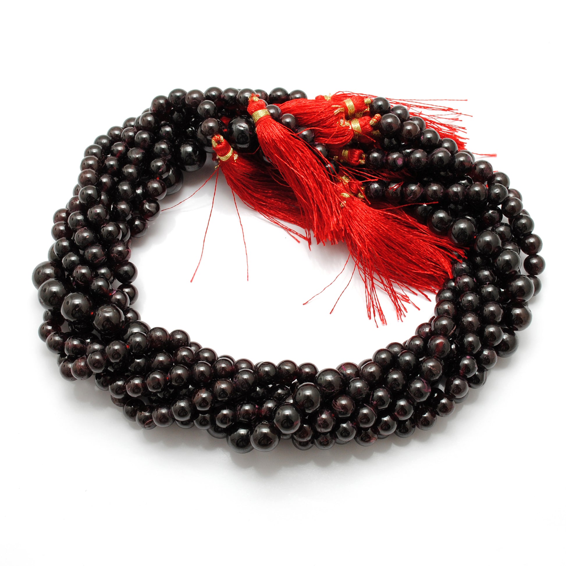 Natural Rhodolite Garnet Beads, Round 4.5-7.5mm, 164 Pcs, 16" Strand – Kanika Creations - Kanika Creations