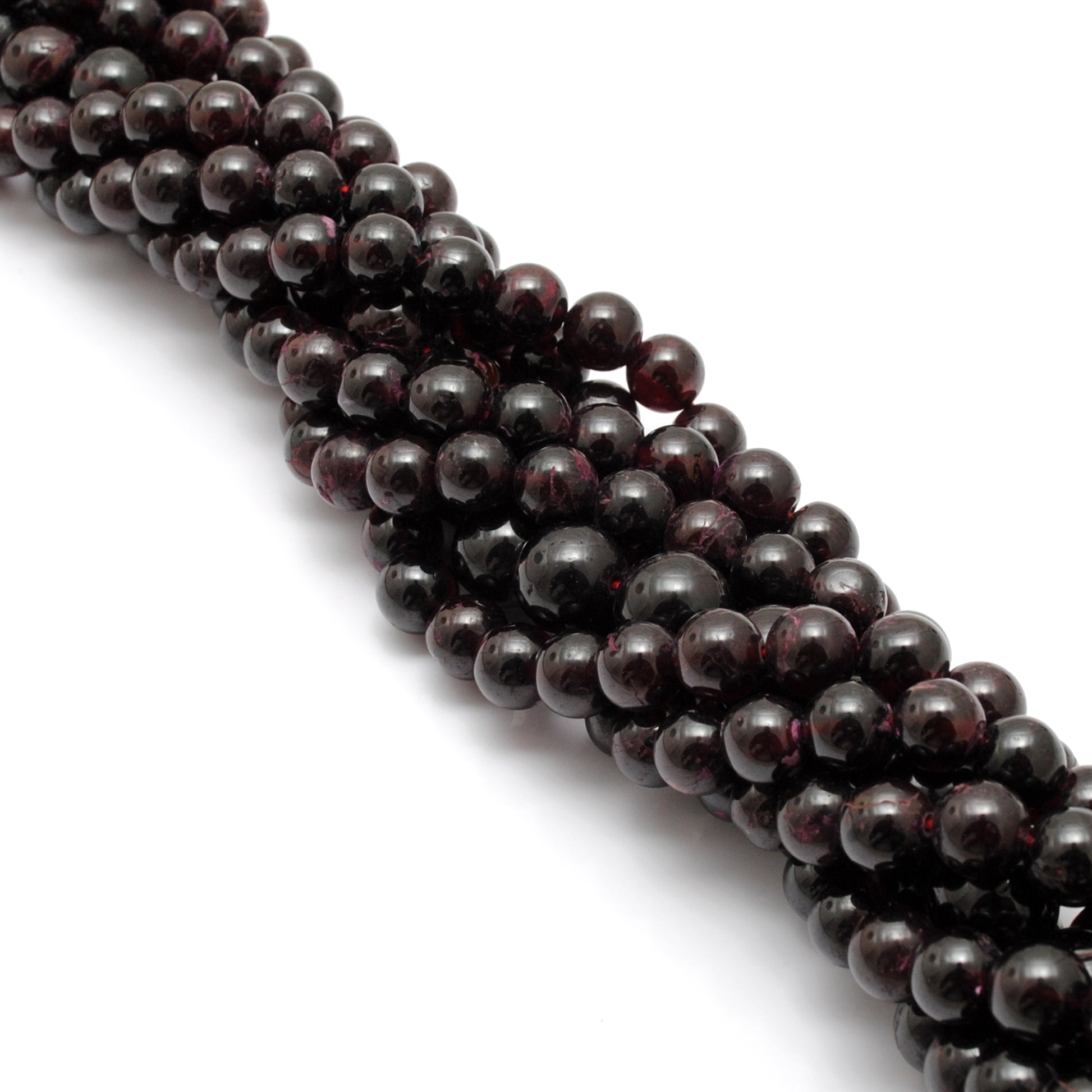 Natural Rhodolite Garnet Beads, Round 4.5-7.5mm, 164 Pcs, 16" Strand – Kanika Creations - Kanika Creations