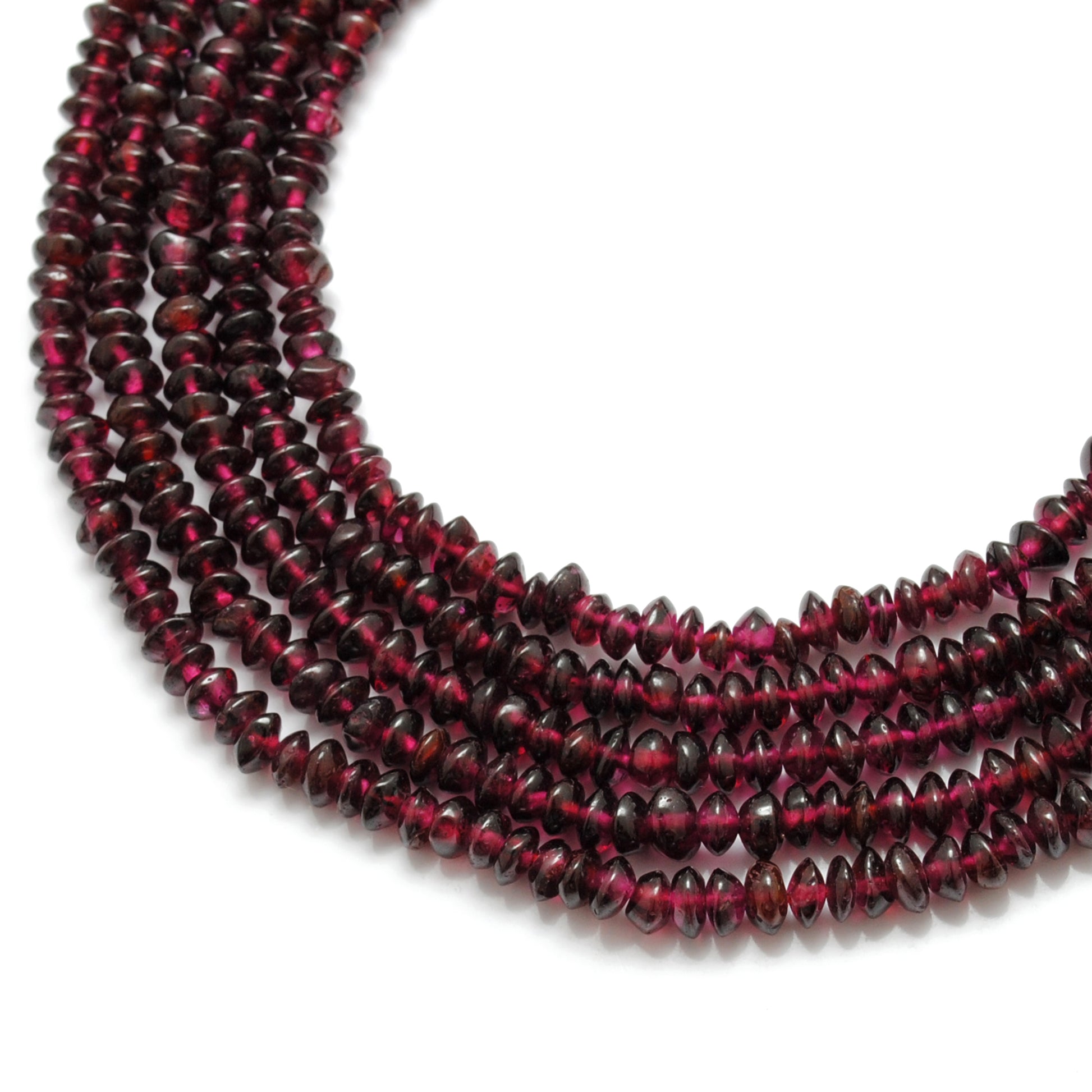 Natural Rhodolite Garnet Button Beads, 4-5mm & 4.5-5mm, 14"–16" Strand – Kanika Creations - Kanika Creations