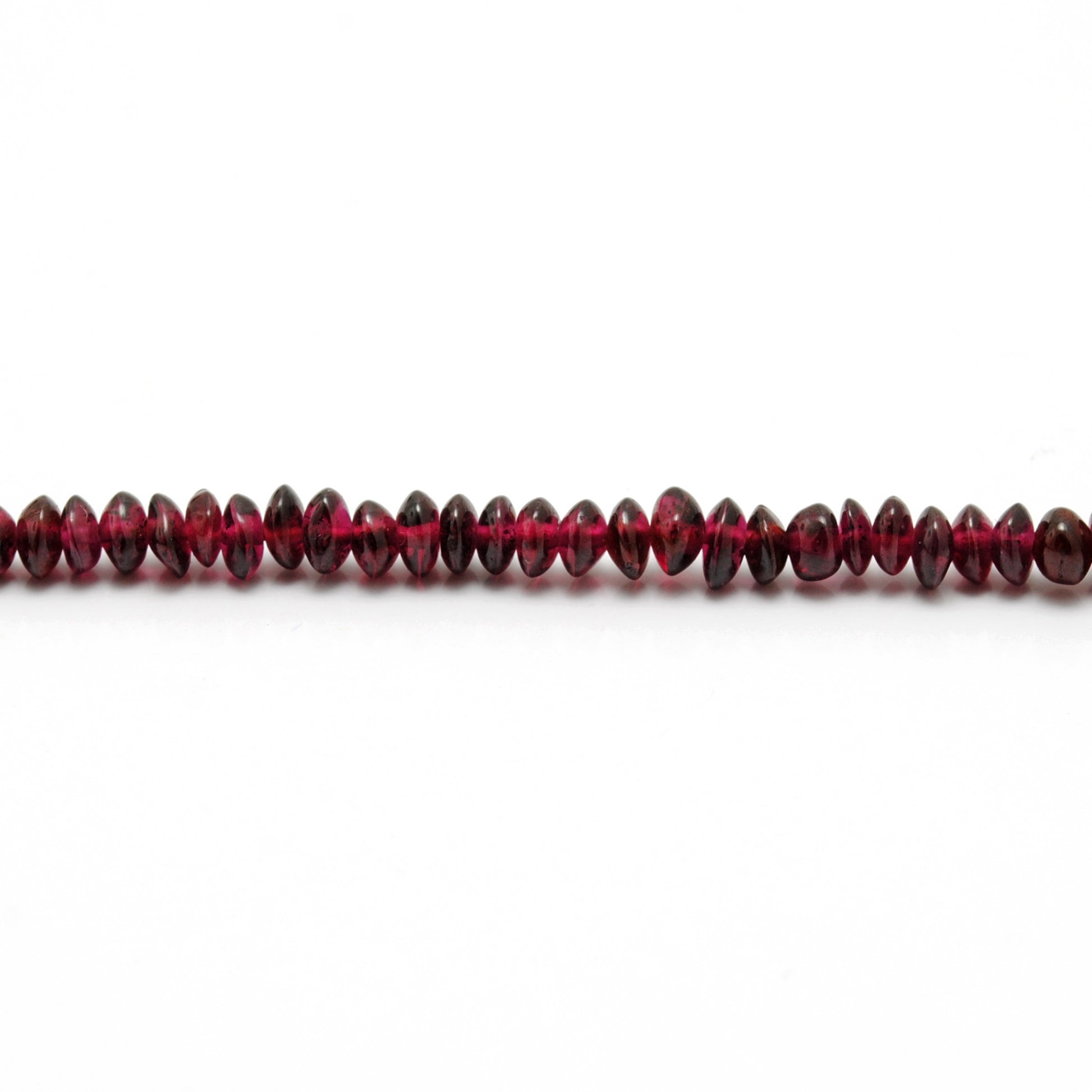 Natural Rhodolite Garnet Button Beads, 4-5mm & 4.5-5mm, 14"–16" Strand – Kanika Creations - Kanika Creations