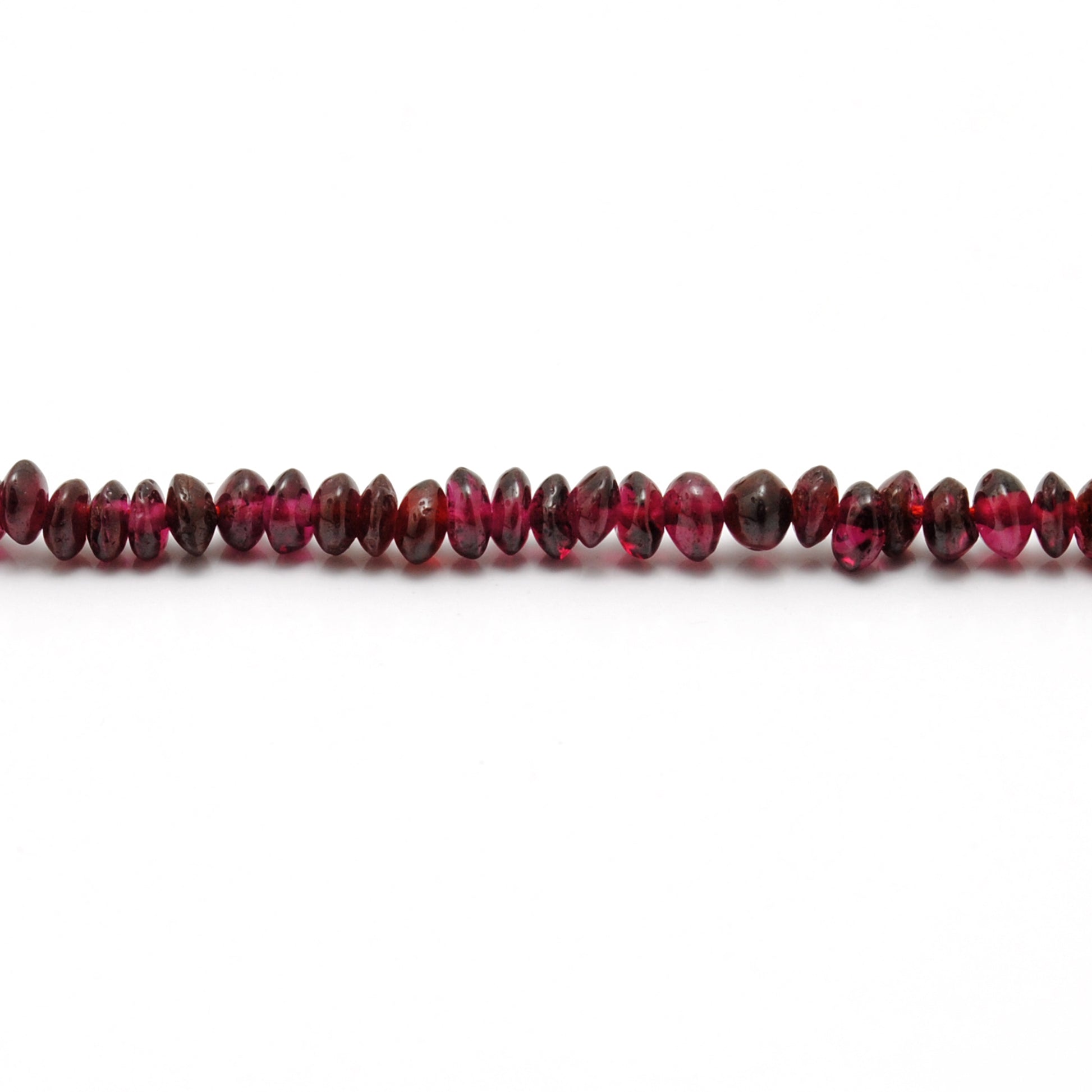 Natural Rhodolite Garnet Button Beads, 4-5mm & 4.5-5mm, 14"–16" Strand – Kanika Creations - Kanika Creations