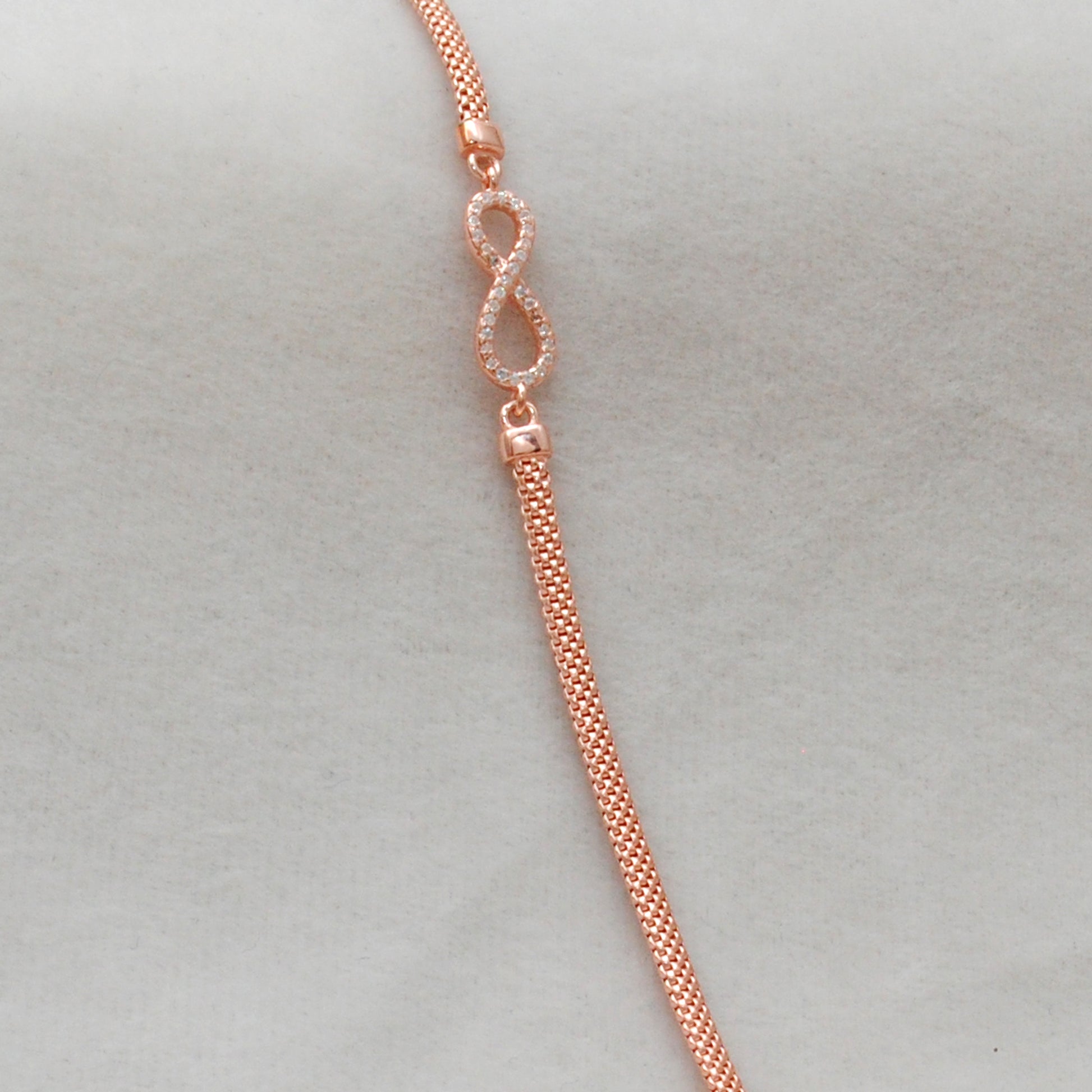 925 Sterling Silver Infinity Loop CZ Bracelet 8 inch – Dainty Unique Gift - Kanika Creations