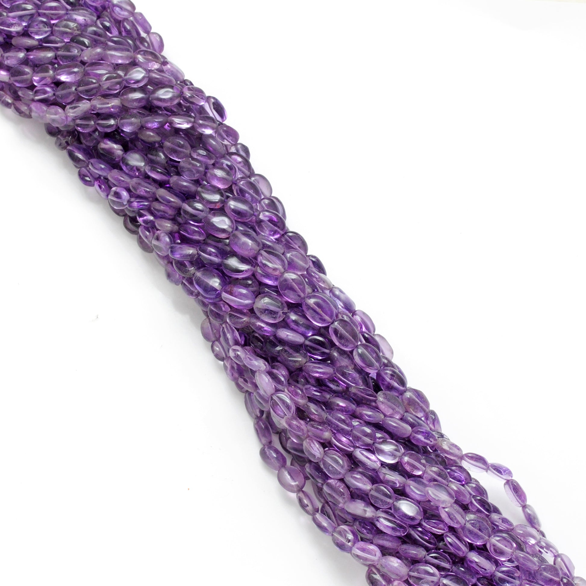 Natural Amethyst Oval Beads – 6x8mm to 7x9mm – 14-Inch Strand – Loose Gemstone for Jewelry Making - Kanika Creations