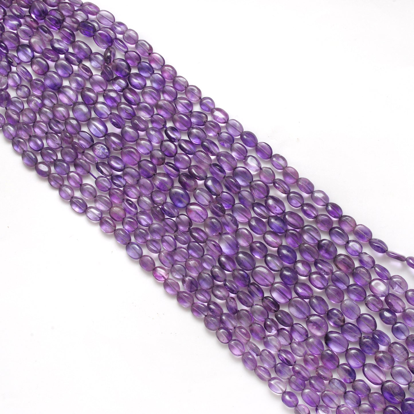 Natural Amethyst Oval Beads – 6x8mm to 7x9mm – 14-Inch Strand – Loose Gemstone for Jewelry Making - Kanika Creations