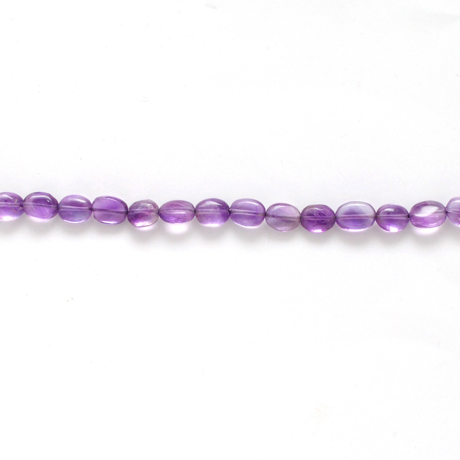 Natural Amethyst Oval Beads – 6x8mm to 7x9mm – 14-Inch Strand – Loose Gemstone for Jewelry Making - Kanika Creations