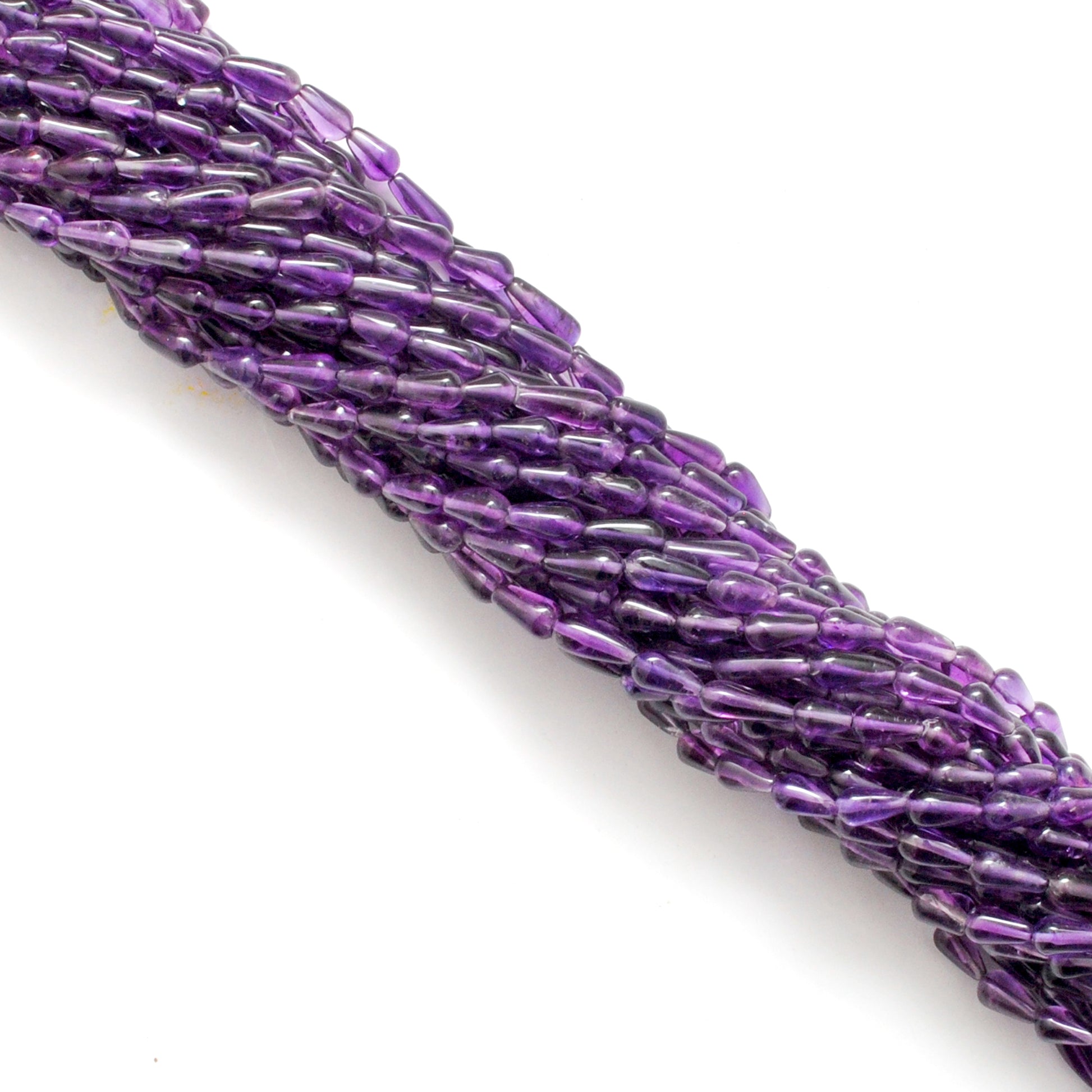 Natural Amethyst Drop Gemstone Beads, Multi-Size (4x7mm - 5x12mm), 14" Strand - Kanika Creations