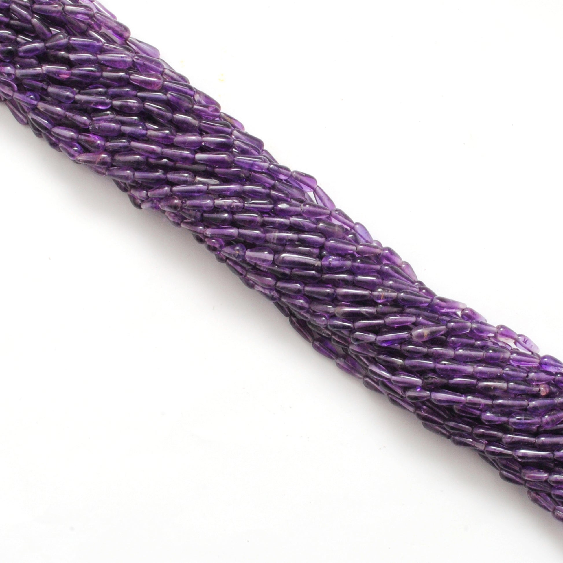 Natural Amethyst Drop Gemstone Beads, Multi-Size (4x7mm - 5x12mm), 14" Strand - Kanika Creations