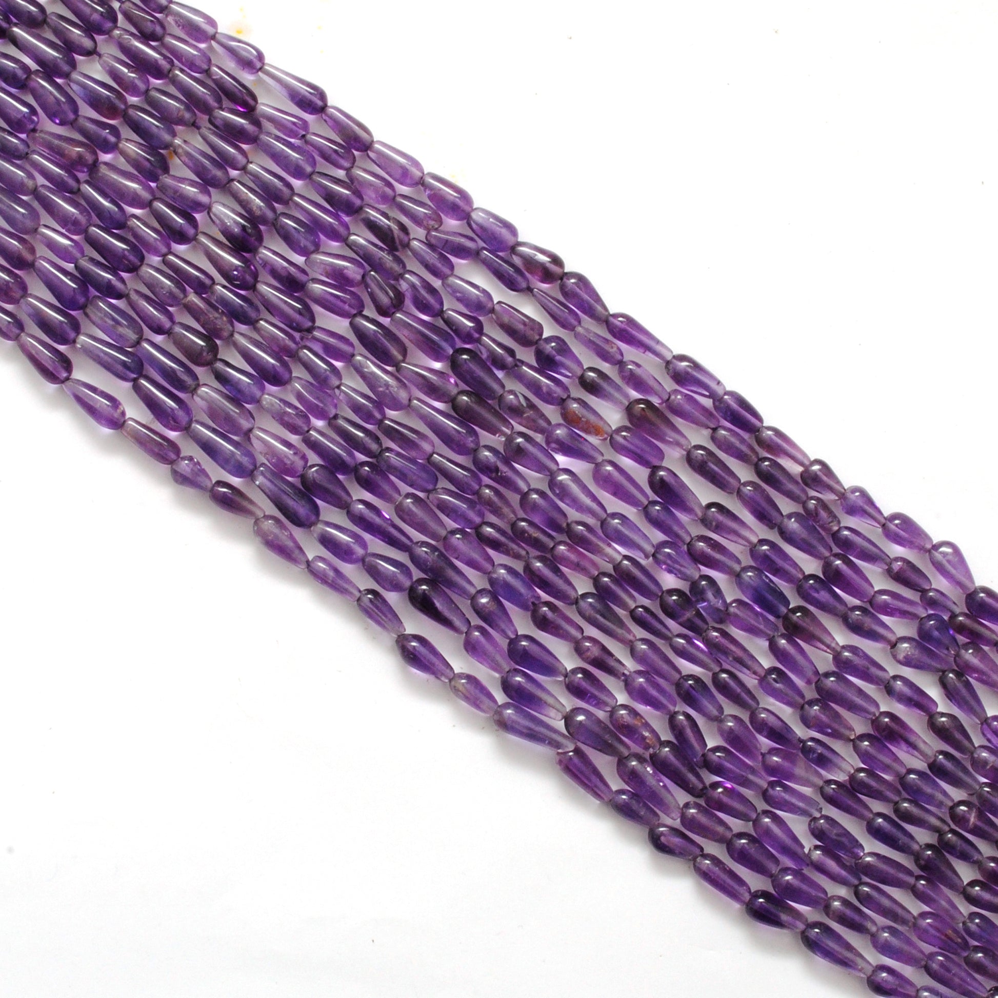 Natural Amethyst Drop Gemstone Beads, Multi-Size (4x7mm - 5x12mm), 14" Strand - Kanika Creations