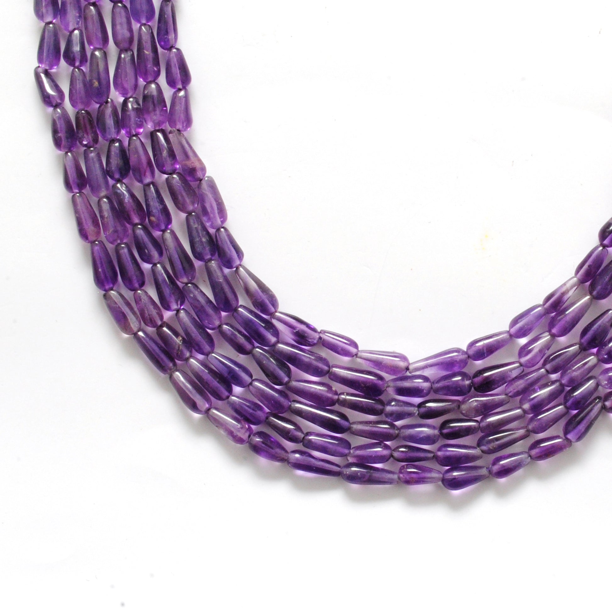 Natural Amethyst Drop Gemstone Beads, Multi-Size (4x7mm - 5x12mm), 14" Strand - Kanika Creations