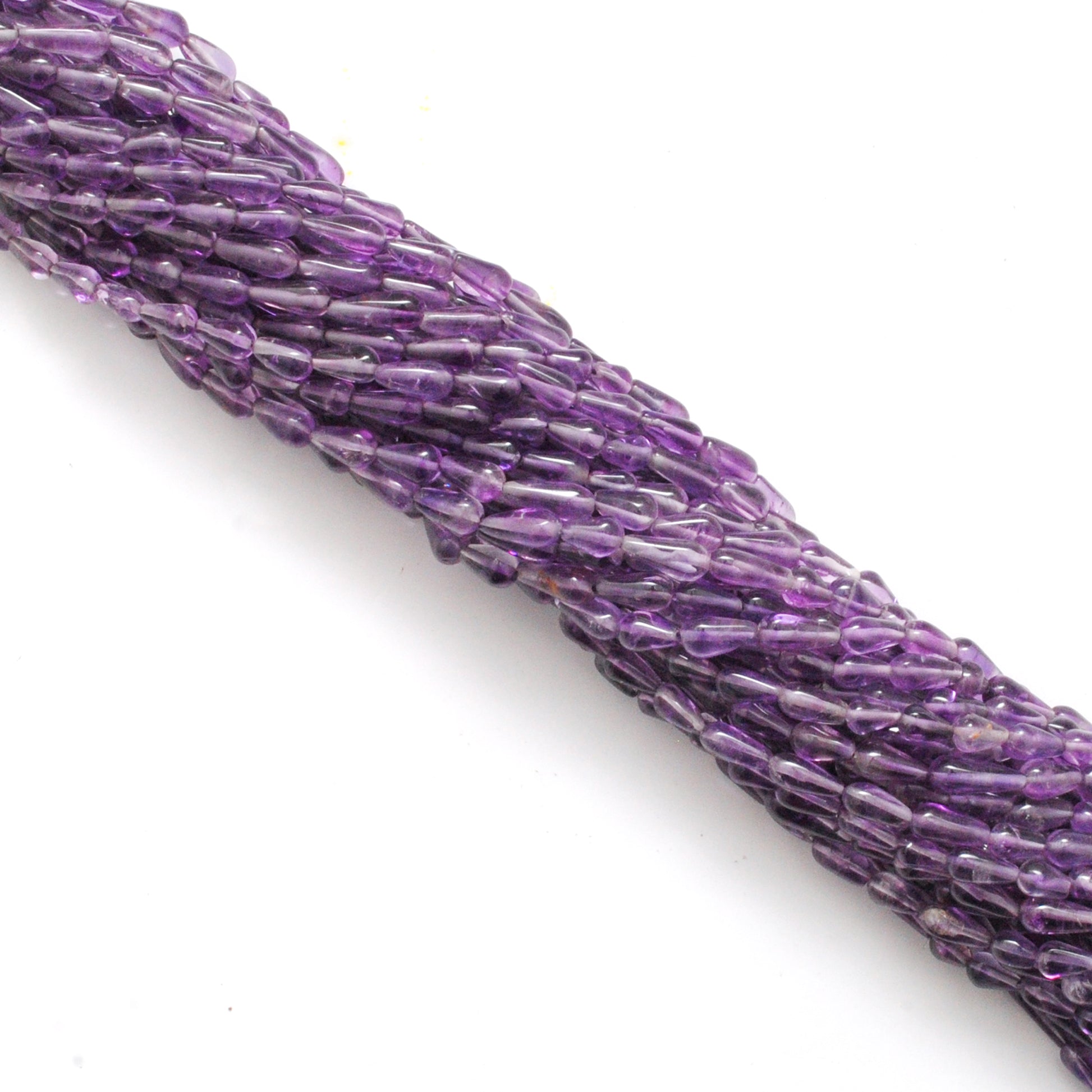 Natural Amethyst Drop Gemstone Beads, Multi-Size (4x7mm - 5x12mm), 14" Strand - Kanika Creations