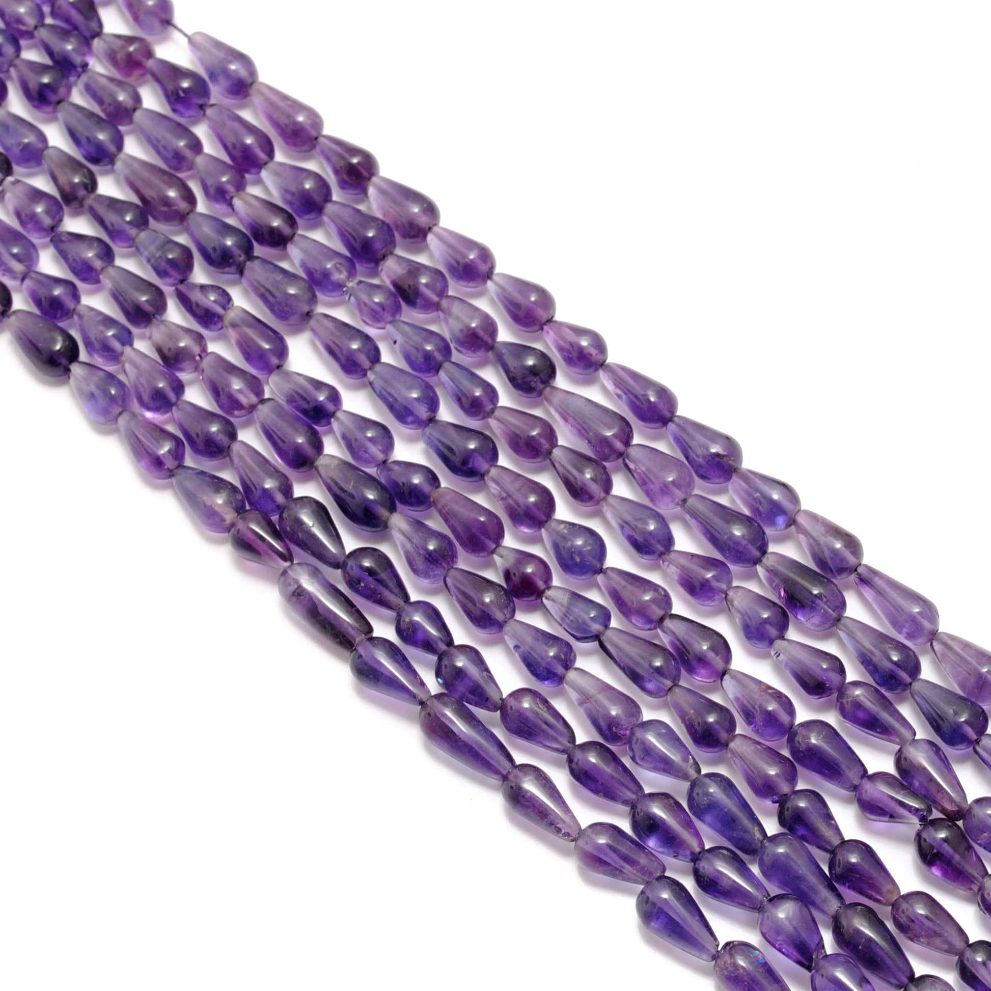 Natural Amethyst Drop Gemstone Beads – Side Drilled for DIY Jewelry Making (Mixed Sizes) 14" Strand - Kanika Creations