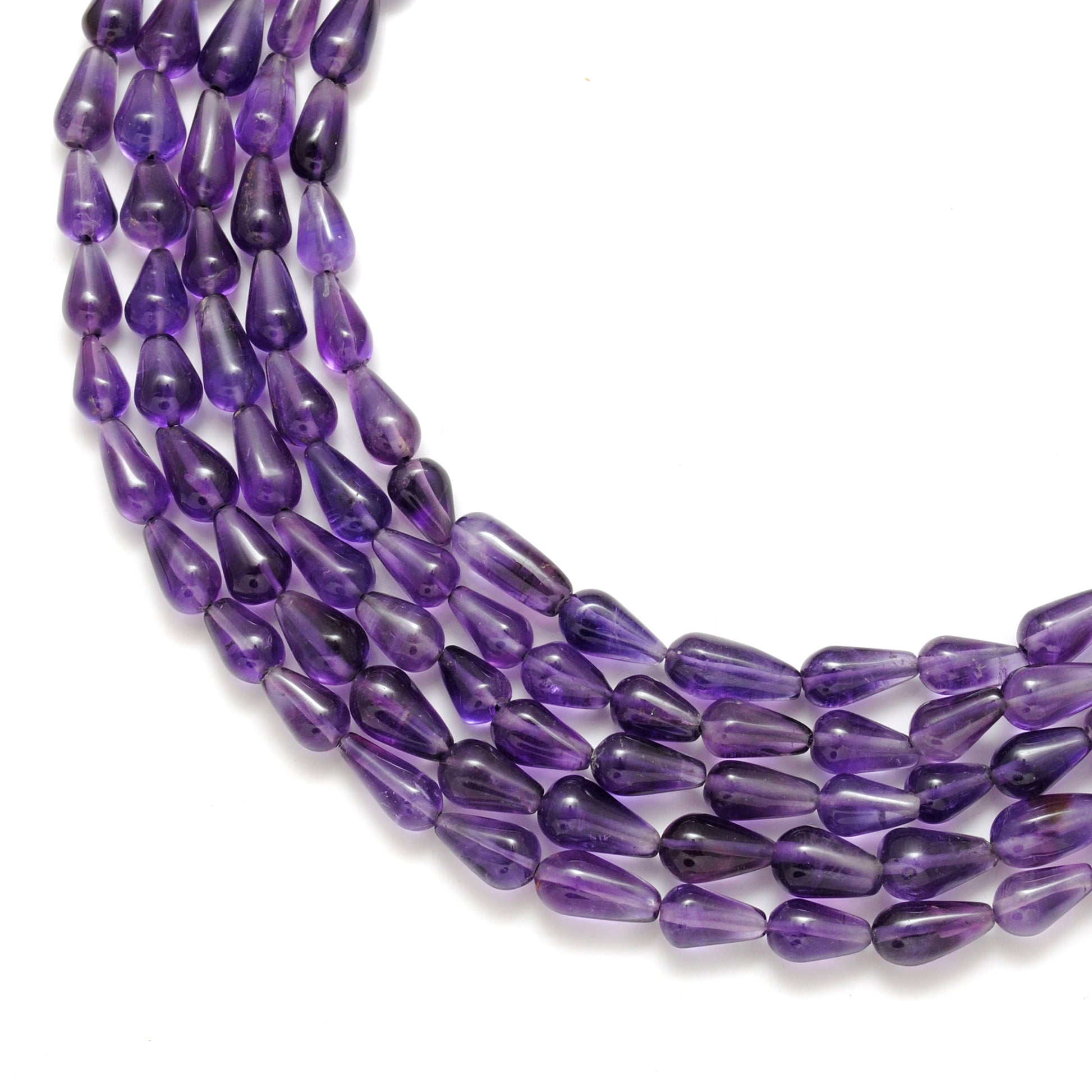 Natural Amethyst Drop Gemstone Beads – Side Drilled for DIY Jewelry Making (Mixed Sizes) 14" Strand - Kanika Creations