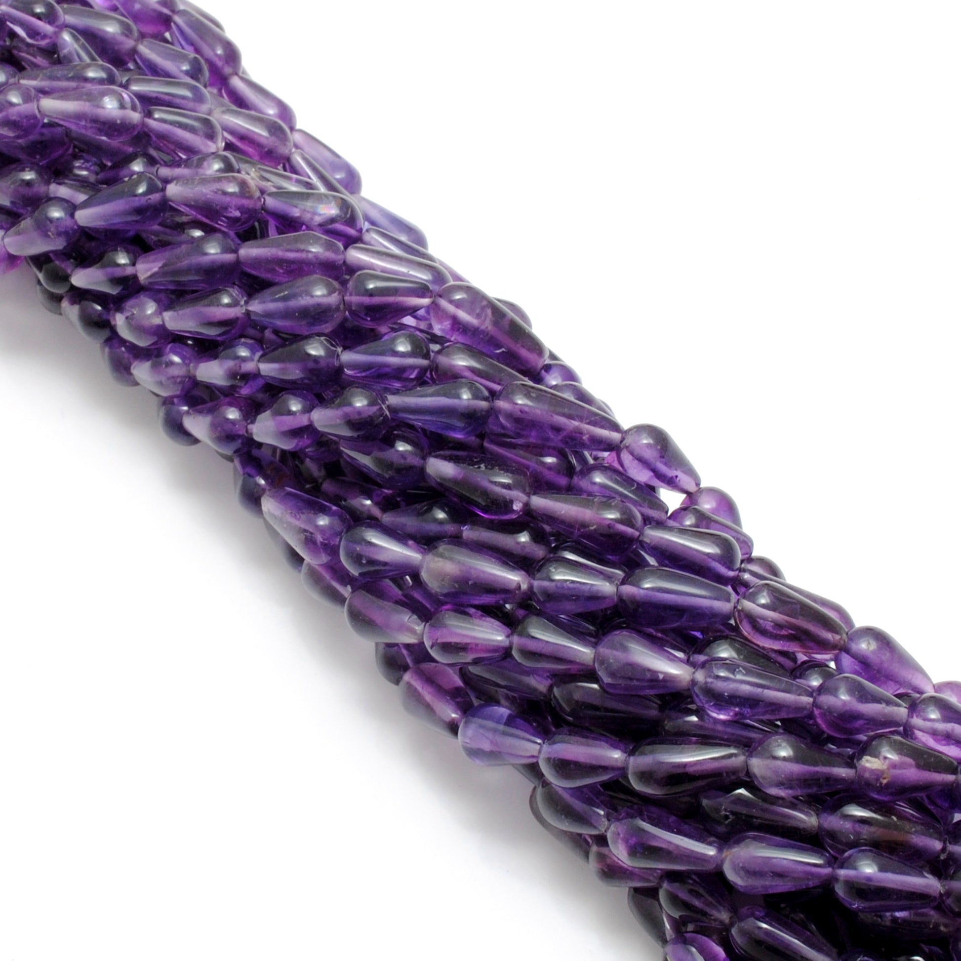 Natural Amethyst Drop Gemstone Beads – Side Drilled for DIY Jewelry Making (Mixed Sizes) 14" Strand - Kanika Creations