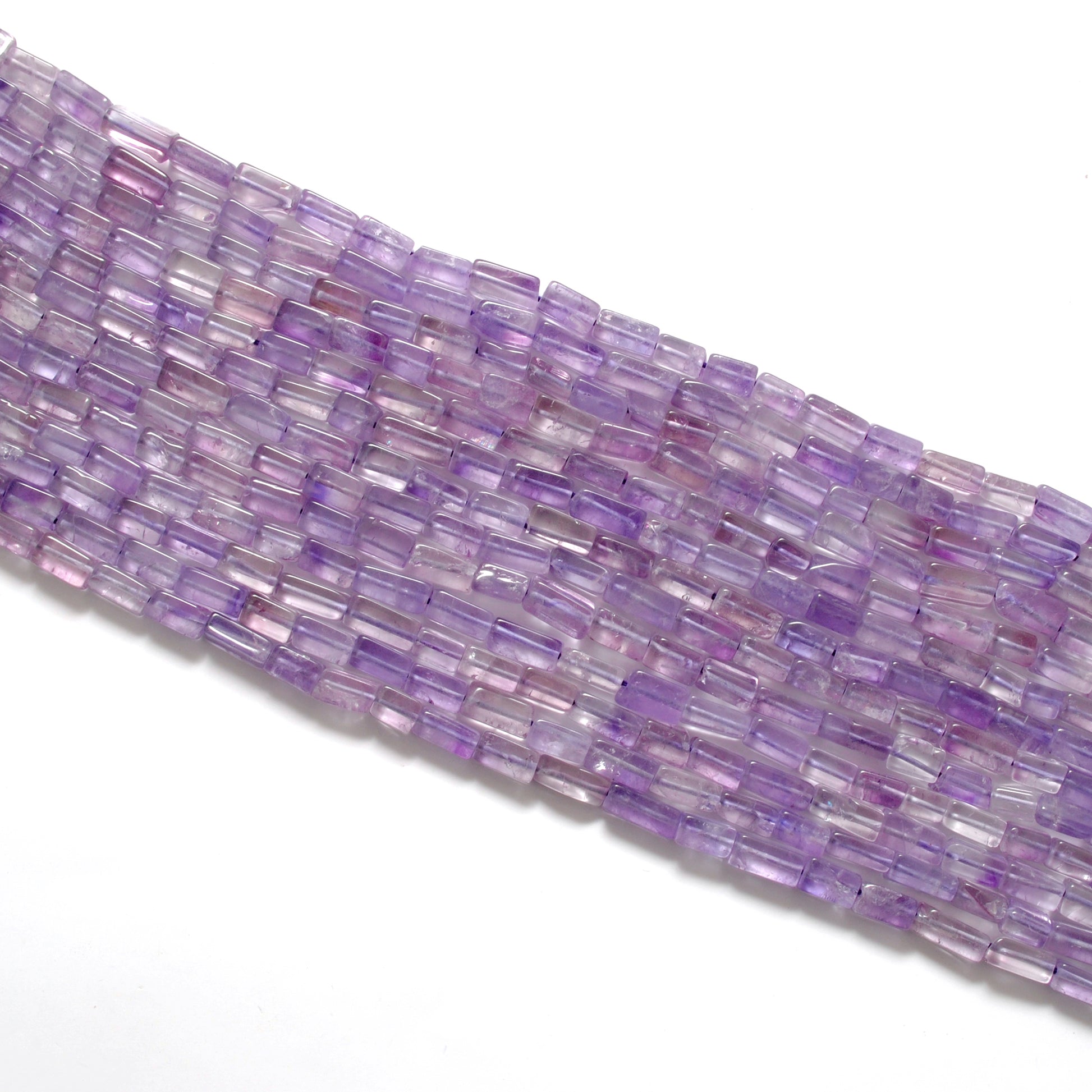Natural Amethyst Cube Gemstone Beads, 3x5–5x9mm Mixed Size – Center Drilled, 15-Inch Strand for DIY Jewelry Making - Kanika Creations