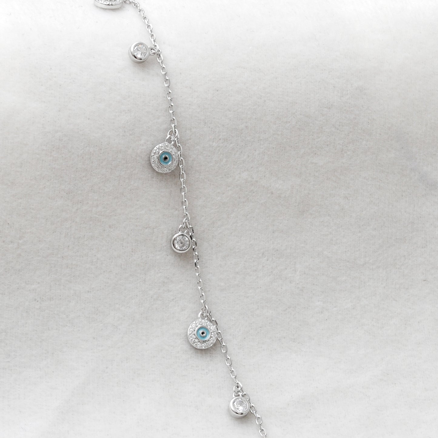 Cubic Zirconia Evil Eye Bracelet – 925 Silver, Rose Gold & Silver Plated, 8 Inch Gift for Wife - Kanika Creations