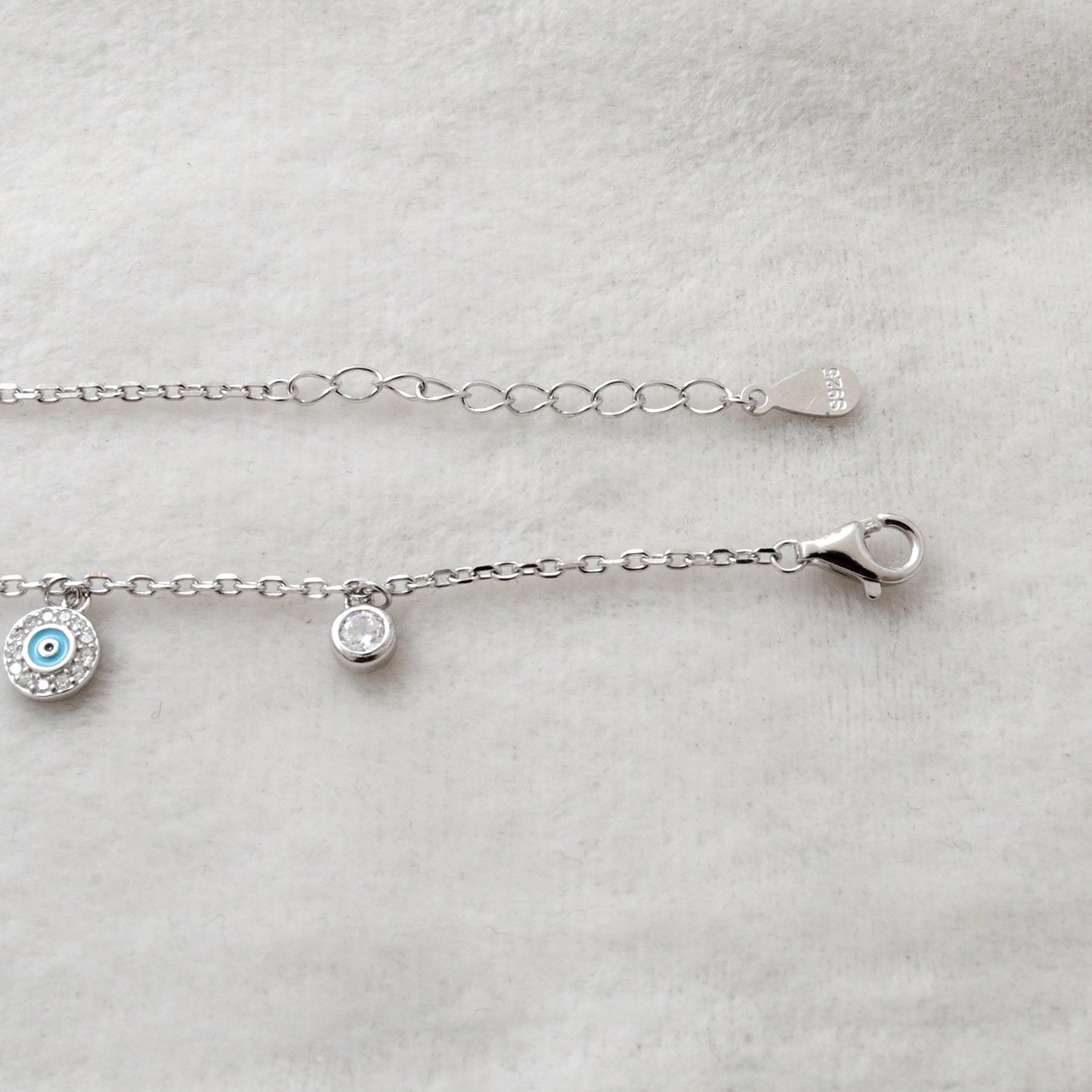 Cubic Zirconia Evil Eye Bracelet – 925 Silver, Rose Gold & Silver Plated, 8 Inch Gift for Wife - Kanika Creations