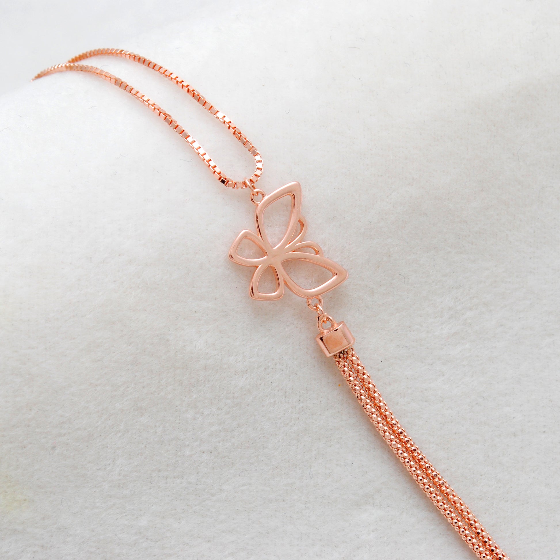 Dainty Butterfly Bracelet – 925 Sterling Silver, Rose Gold Plated, Gift for Her - Kanika Creations