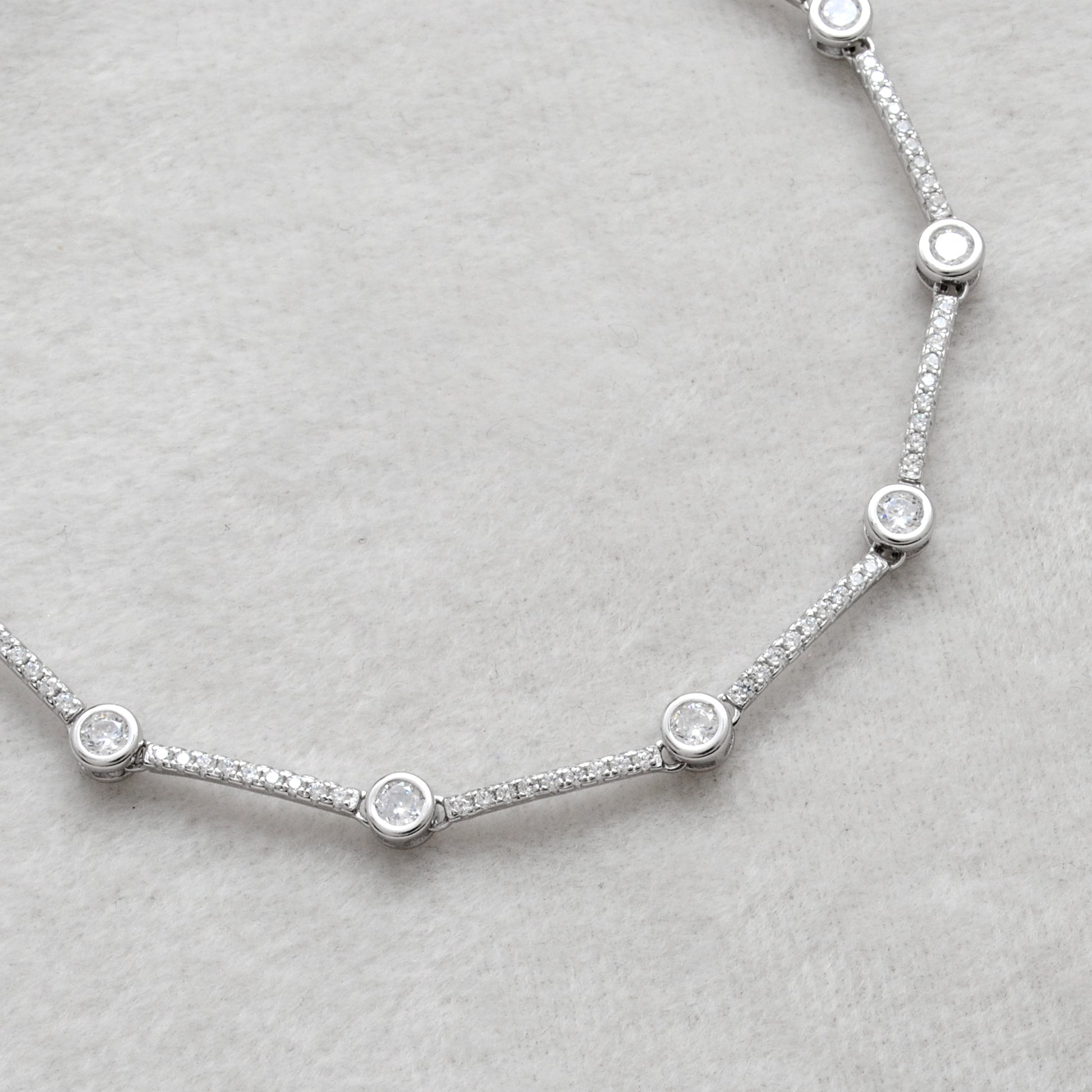 Minimalist CZ Chain Bracelet – 925 Sterling Silver, 8 Inch Gift for Her - Kanika Creations