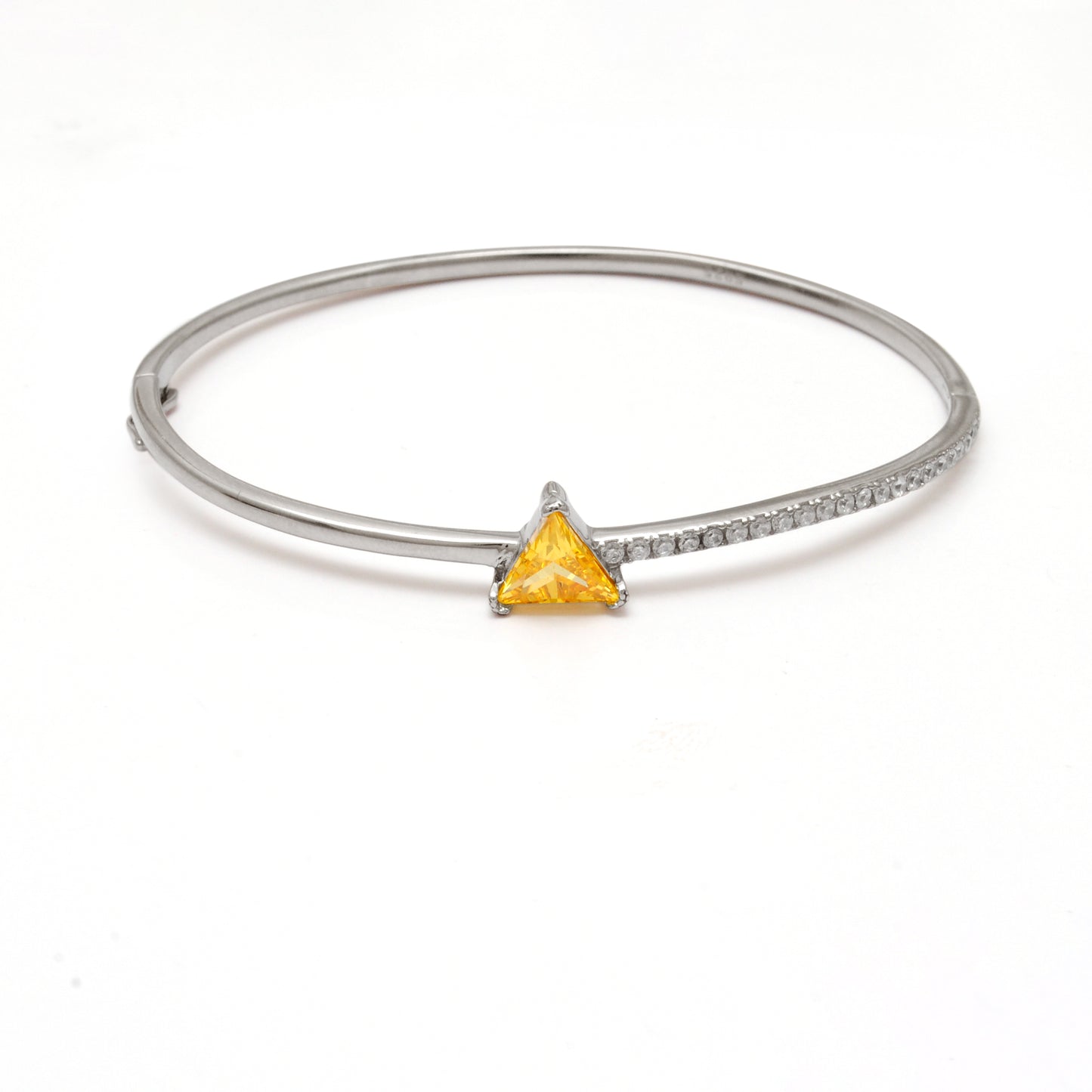 Handmade CZ Bangle Bracelet – 925 Silver Openable Jewelry Gift for Wife - Kanika Creations