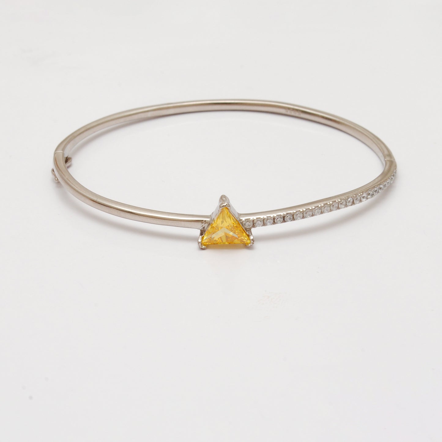 Handmade CZ Bangle Bracelet – 925 Silver Openable Jewelry Gift for Wife - Kanika Creations
