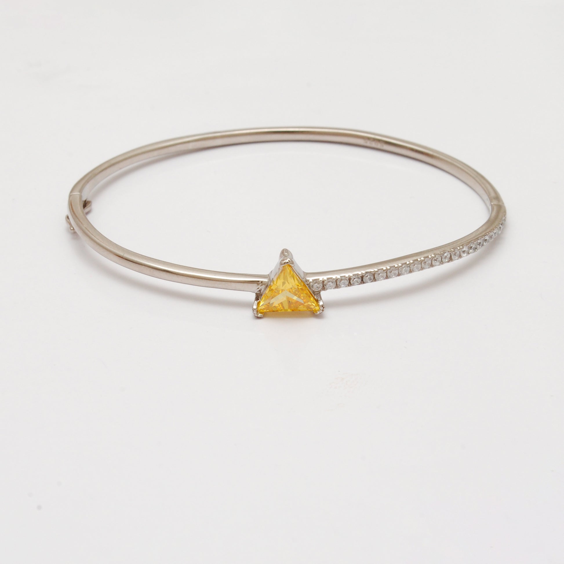 Handmade CZ Bangle Bracelet – 925 Silver Openable Jewelry Gift for Wife - Kanika Creations