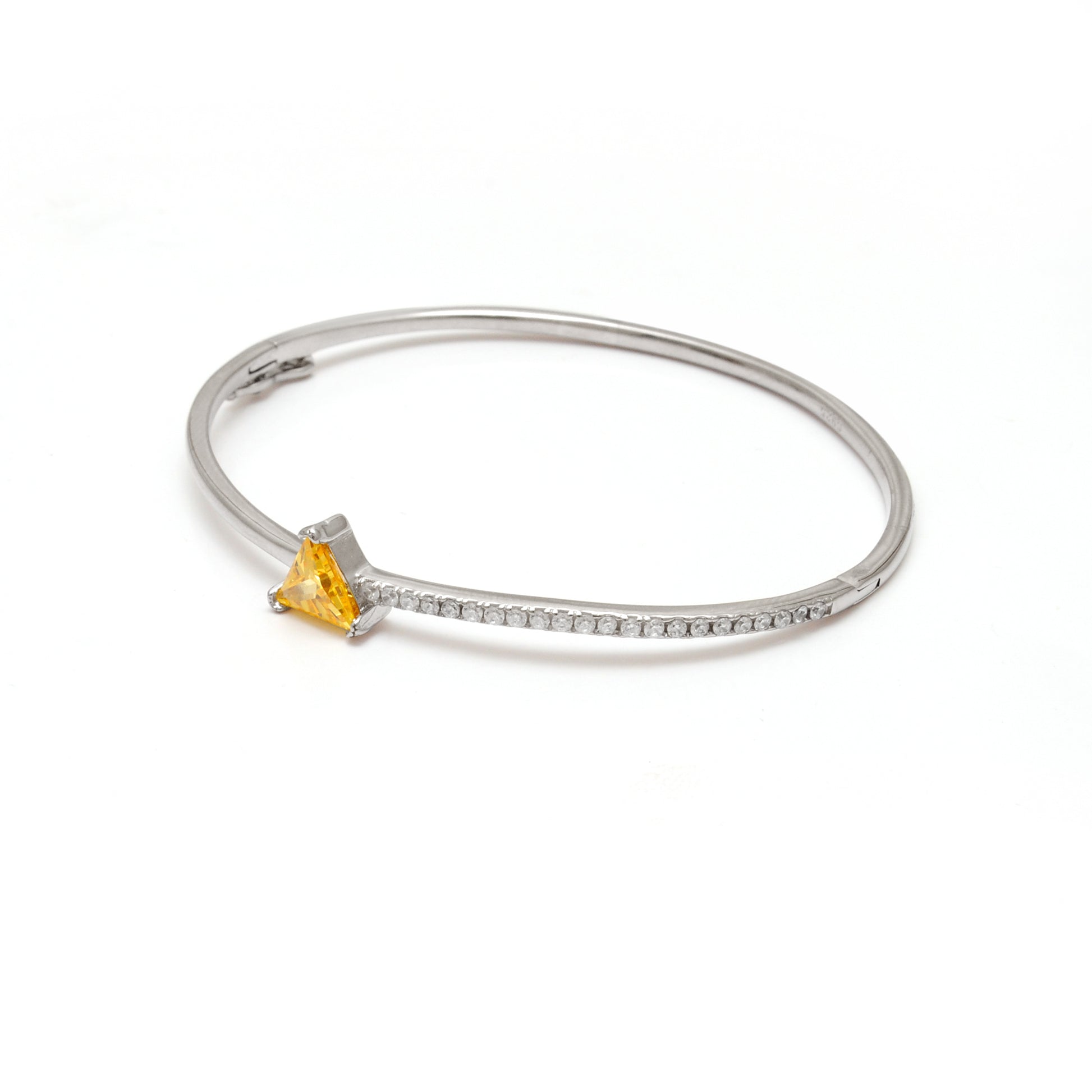 Handmade CZ Bangle Bracelet – 925 Silver Openable Jewelry Gift for Wife - Kanika Creations