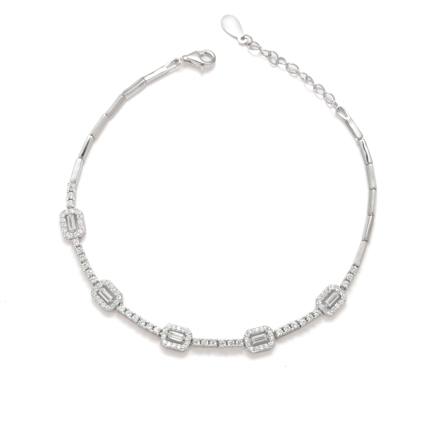 925 Sterling Silver Cubic Zirconia Wraparound Bracelet – Elegant Spiral Gift Jewelry for Her - Kanika Creations