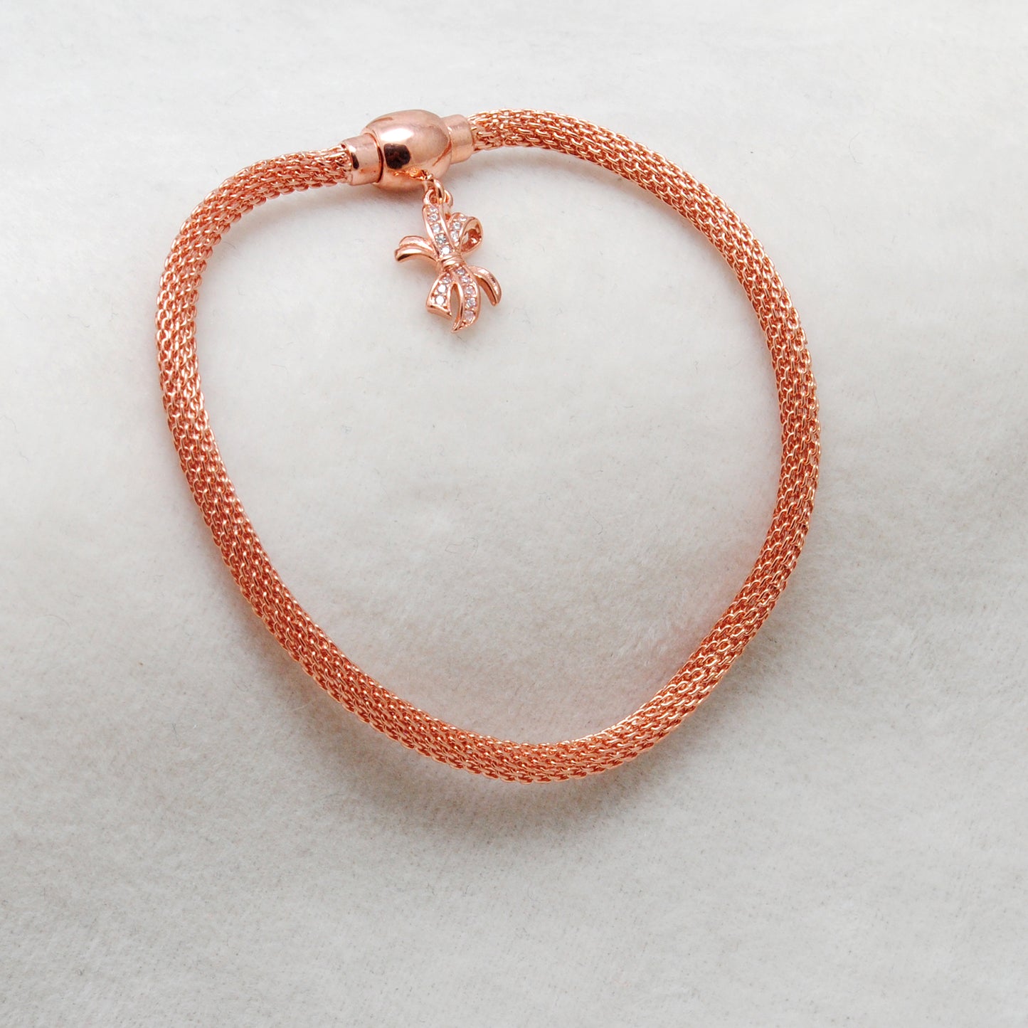 925 Sterling Silver CZ Flower Openable Bracelet – Rose Gold Plated – Handmade Jewelry, Gift for Her - Kanika Creations